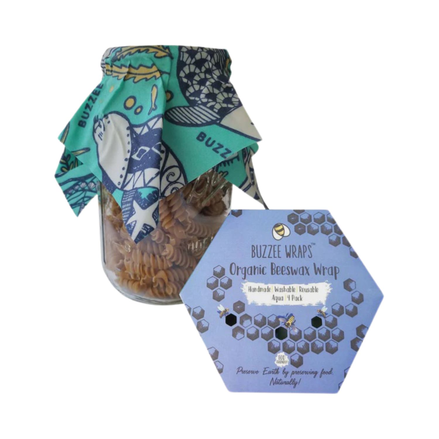 Organic Beeswax Sandwich Wrap- Aqua