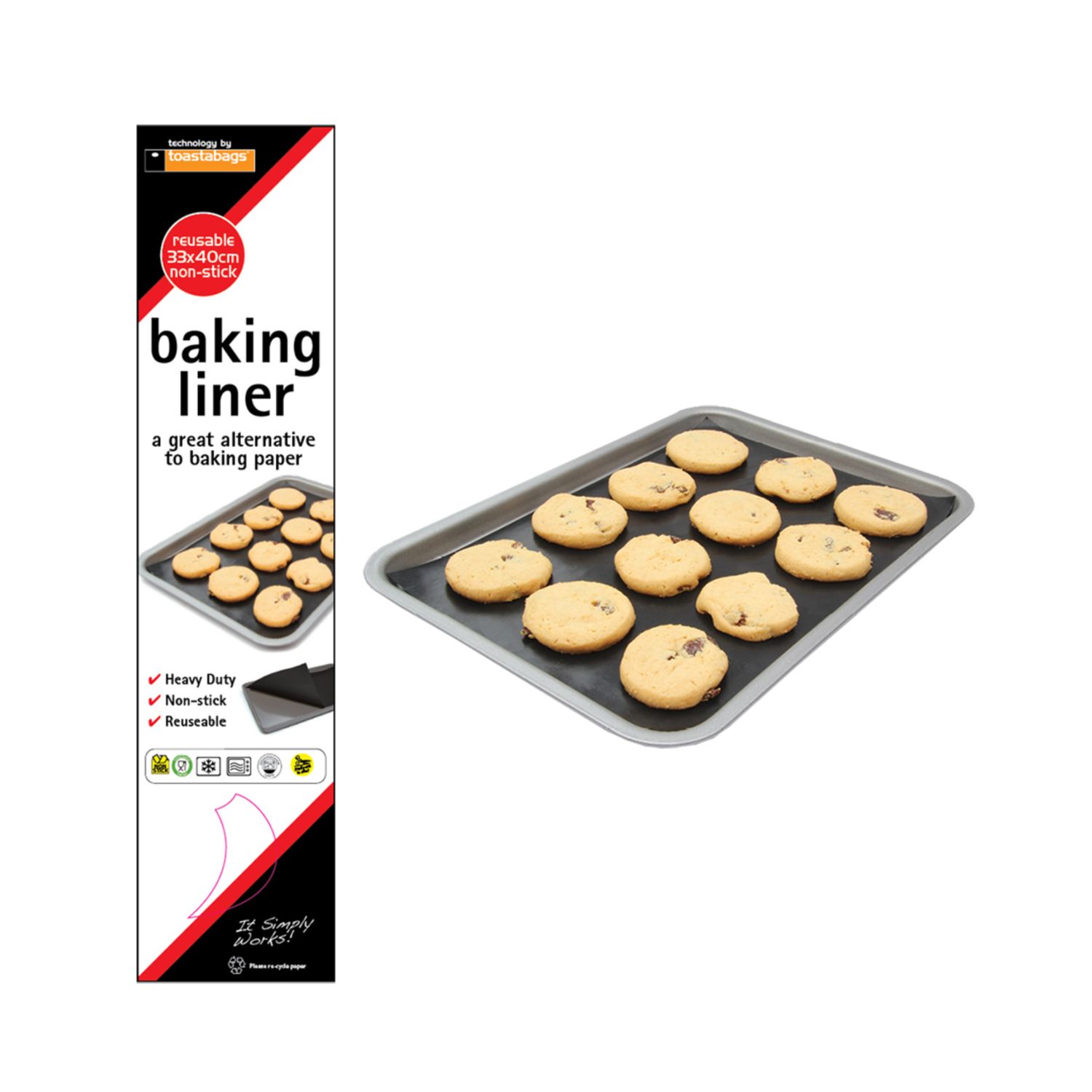Non-Stick Reusable Baking Liner 30 x 40cm 230g - Black