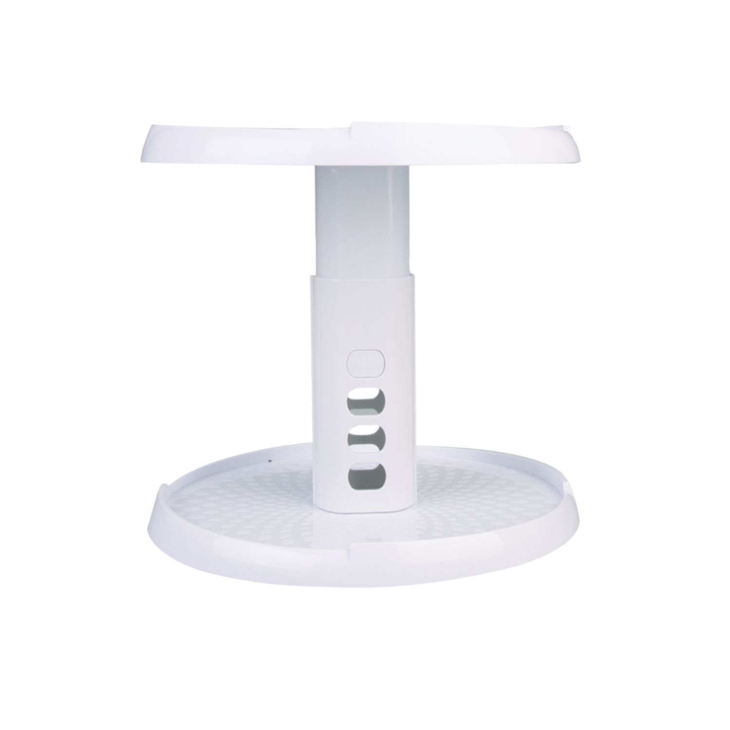 2 Tier Turntable With Adjustable - White