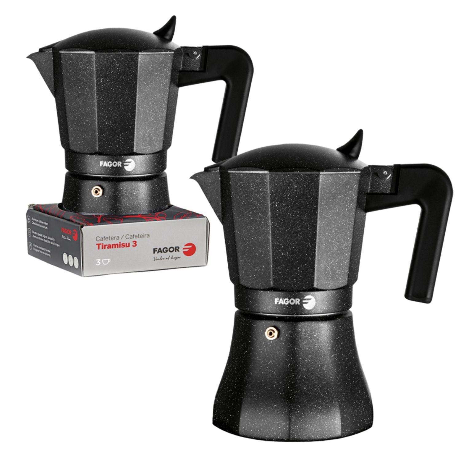 Tiramisu  Aluminum Espresso Maker - Charcoal (4 Sizes), Capacity: 3Cup