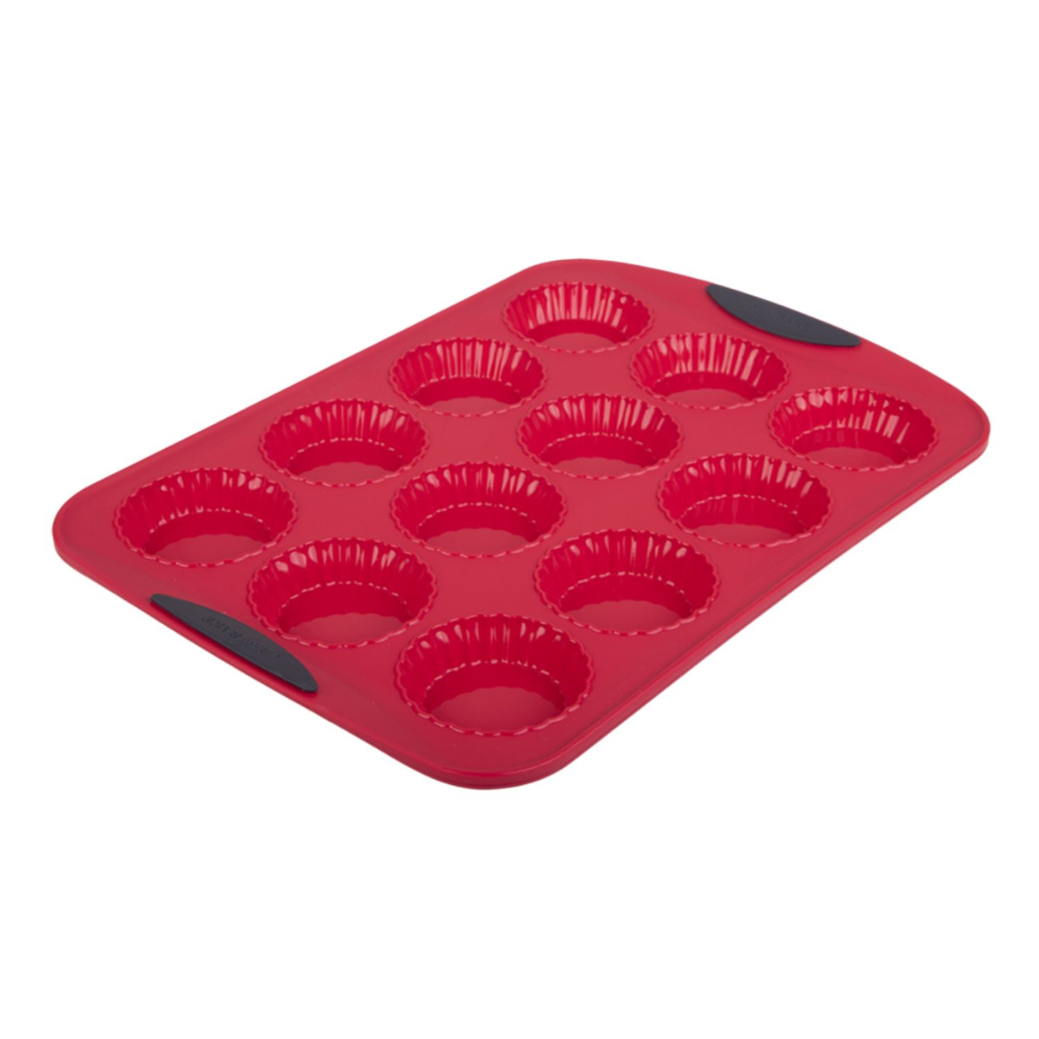 Silicone 12 Cup Mini Quiche Pan 36.5 X 25.5 X 2.8cm - Red