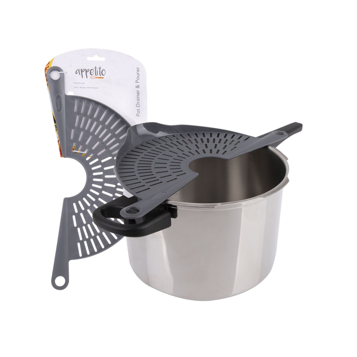 Pot Drainer &amp; Pourer - Charcoal