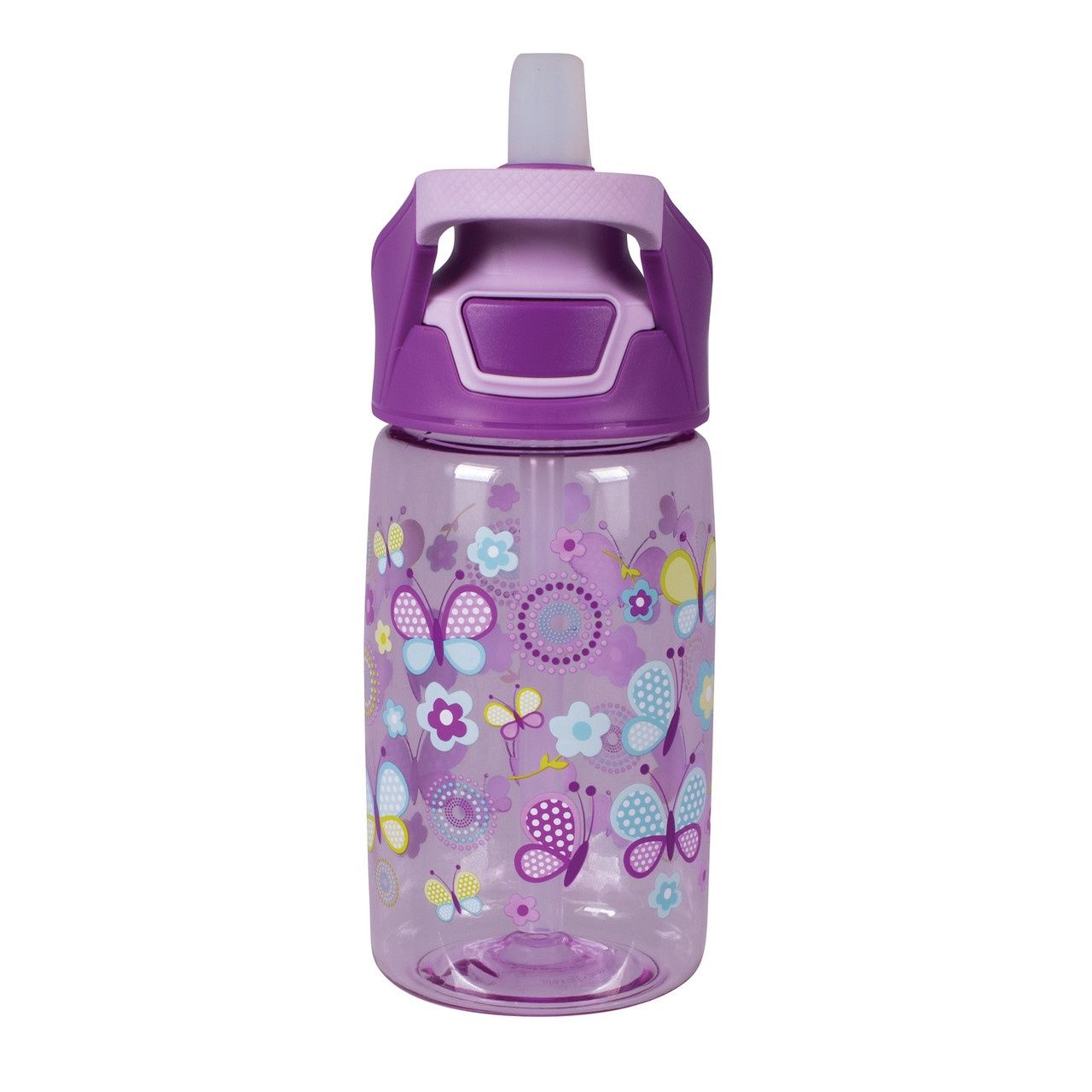 YumYum Kids AutoSpout Tritan Bottle - 10 Colors, Color: Butterflies, Capacity: 450ml