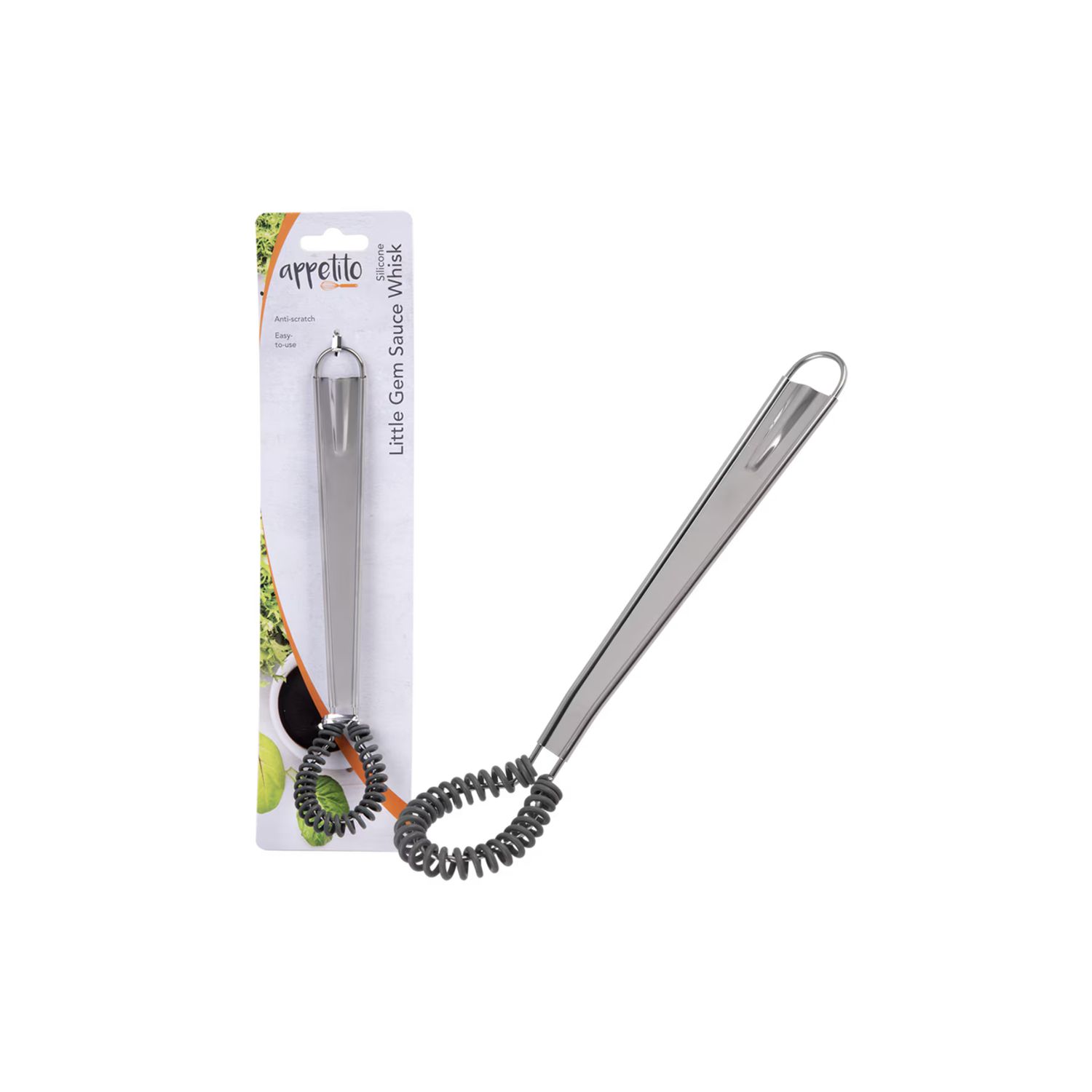 Silicone Little Gem Sauce Whisk - Charcoal Grey