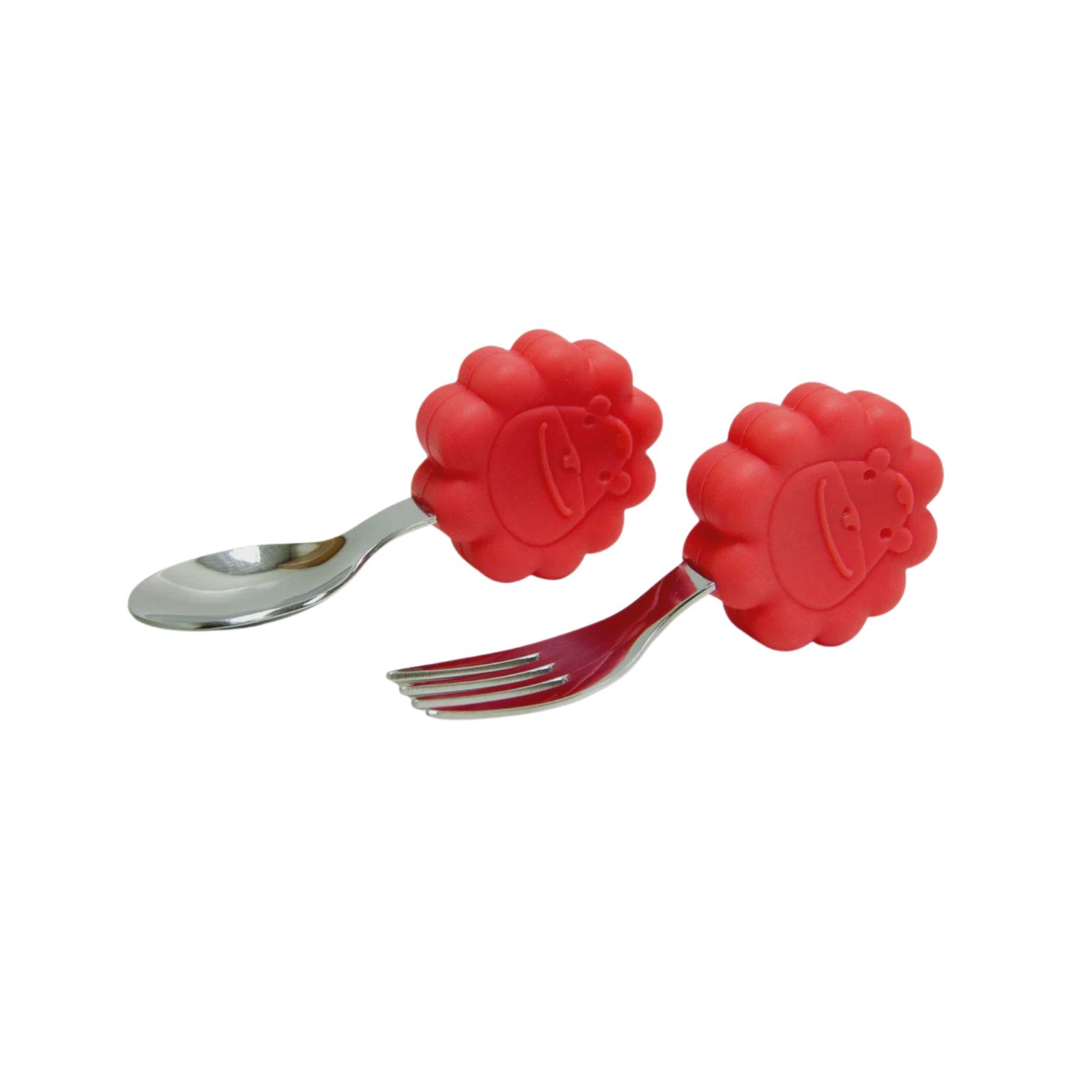 Palm Grasp Spoon &amp; Fork Set - Marcus Red