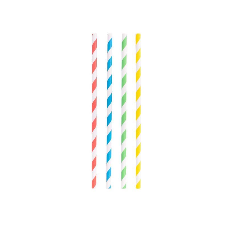 Papers Straws 20cm Set of 50 - Rainbow