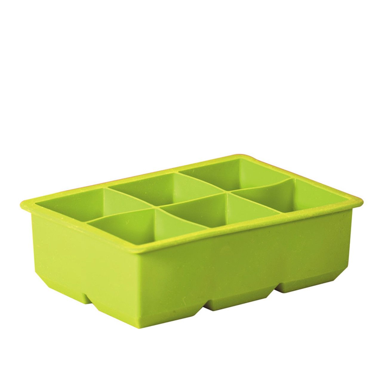 Silicone 6 Cup King Ice Cube Tray In Hang Sell Sleeve - Green