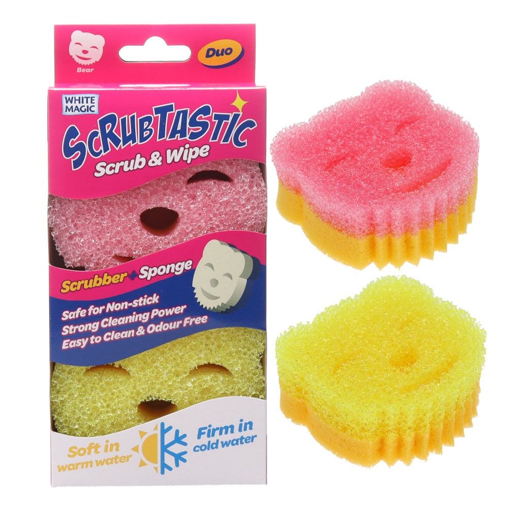 Scrubtastic Scrub &amp; Wipe Sponge DUO  2 Pack