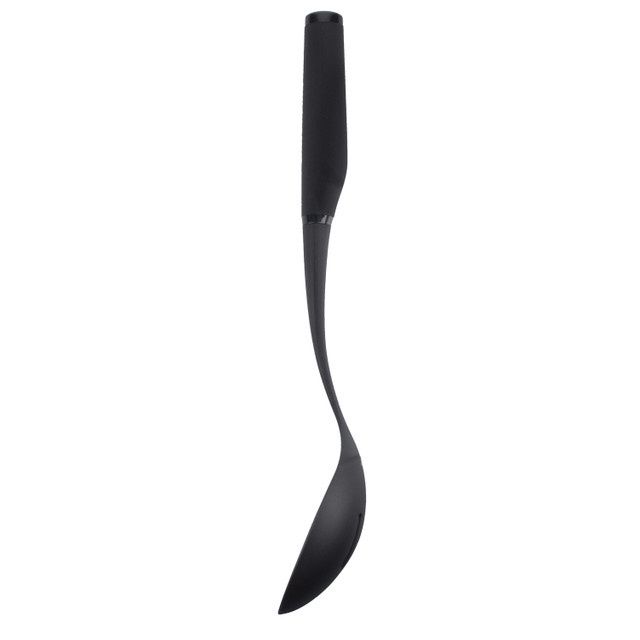 Soft Touch Slotted Spoon Nylon Black