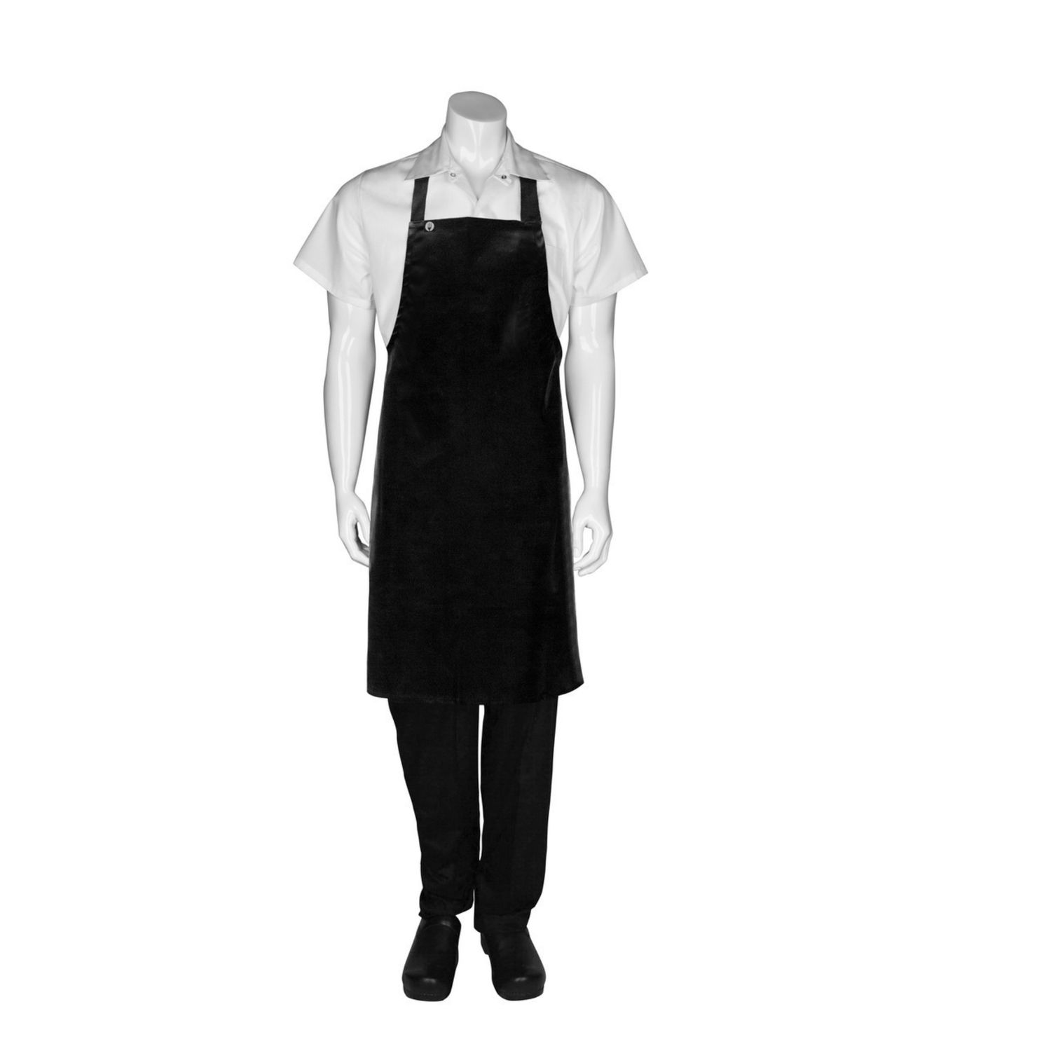 Short PVC Bib Apron, Colour: Black