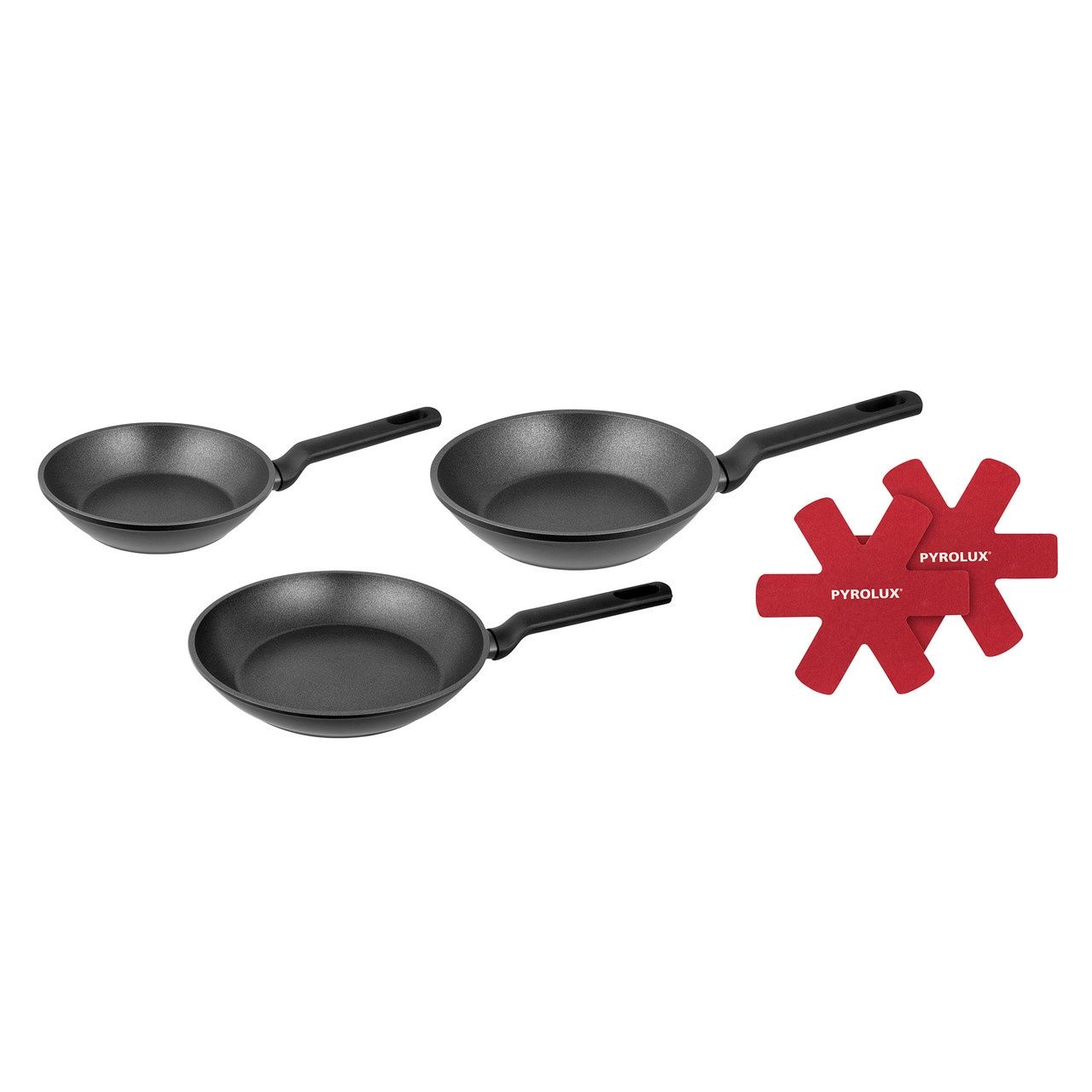 3 Piece Fry Pan Set - 20cm Fry Pan, 24cm Fry Pan, 28cm Fry Pans &amp; 2 Pan Protectors