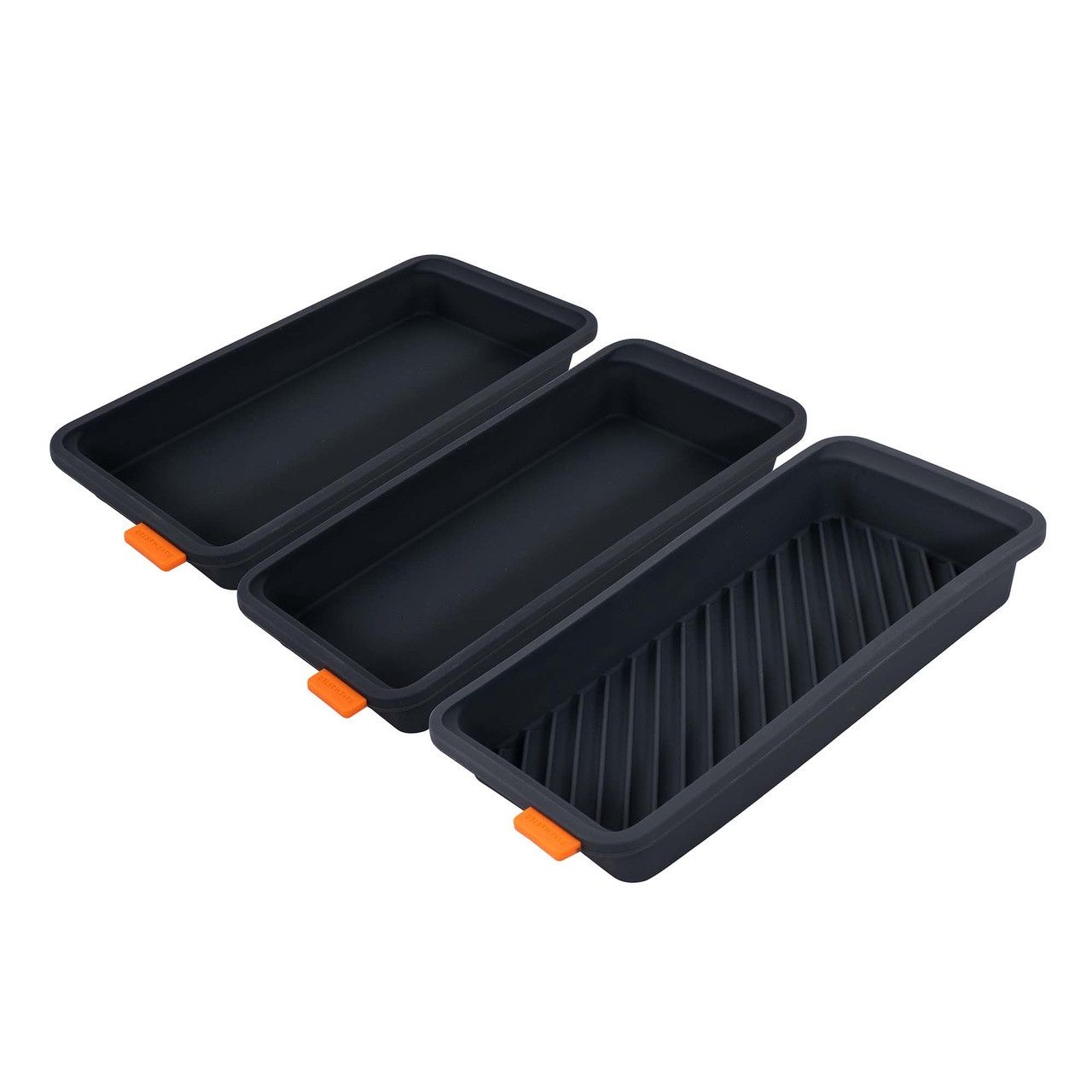 Set of Three Divider Trays, 28 x 13 x 3.5cm - Grey