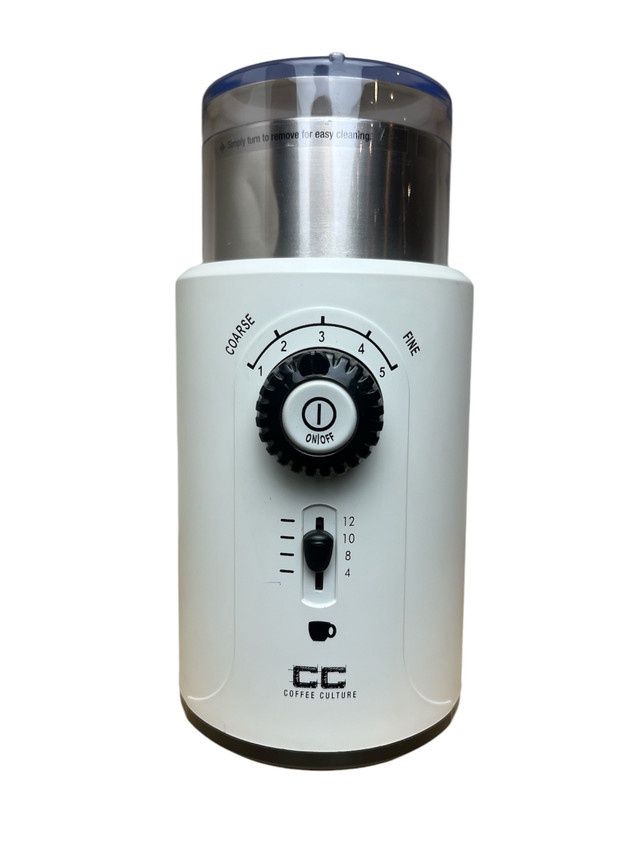 Matt White Electric Coffee Grinder - 12 cup