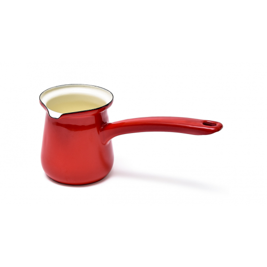 Enamel Turkish Coffee Pot, Size: 300ml, Colour: Red