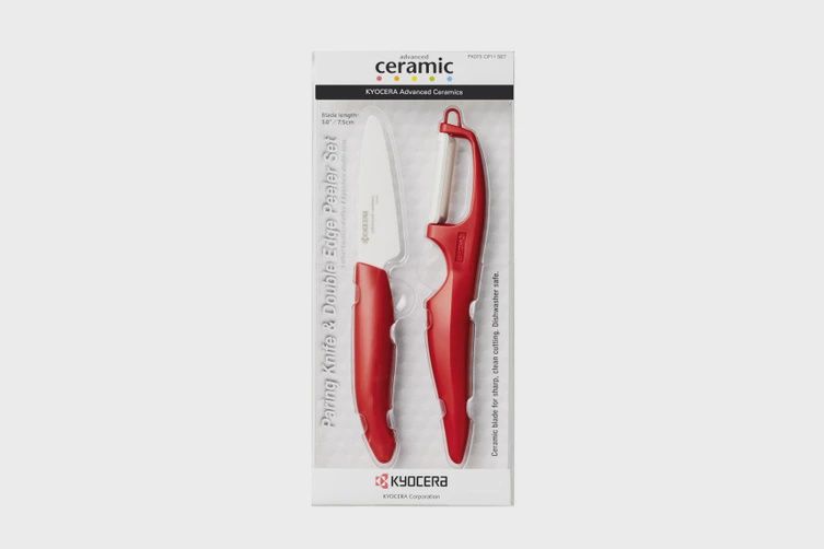 Paring Knife + Double Edge Peeler Set - Red