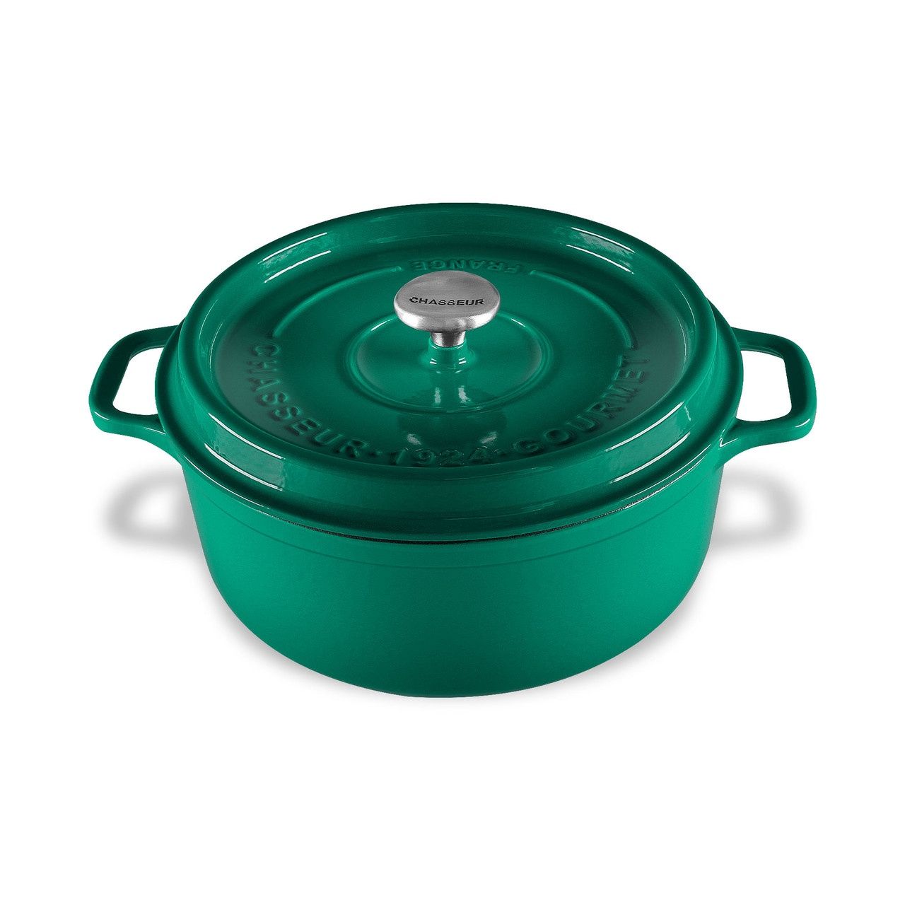 Gourmet Round French Oven 24cm Cast Iron - Jade(3 Sizes), Capacity: 4L