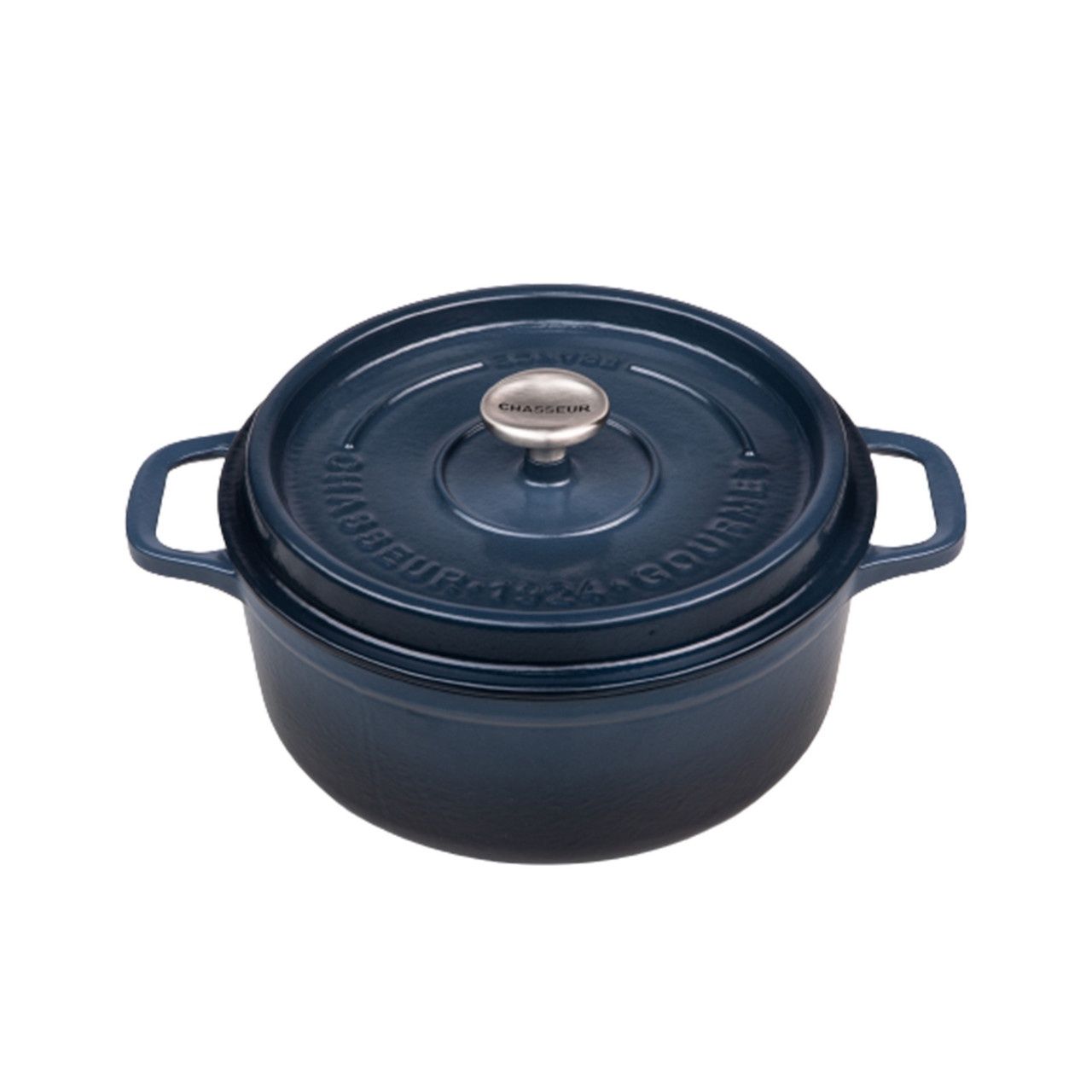Gourmet Round French Oven 28cm Cast Iron - Midnight Blue(3 Sizes), Capacity: 4L