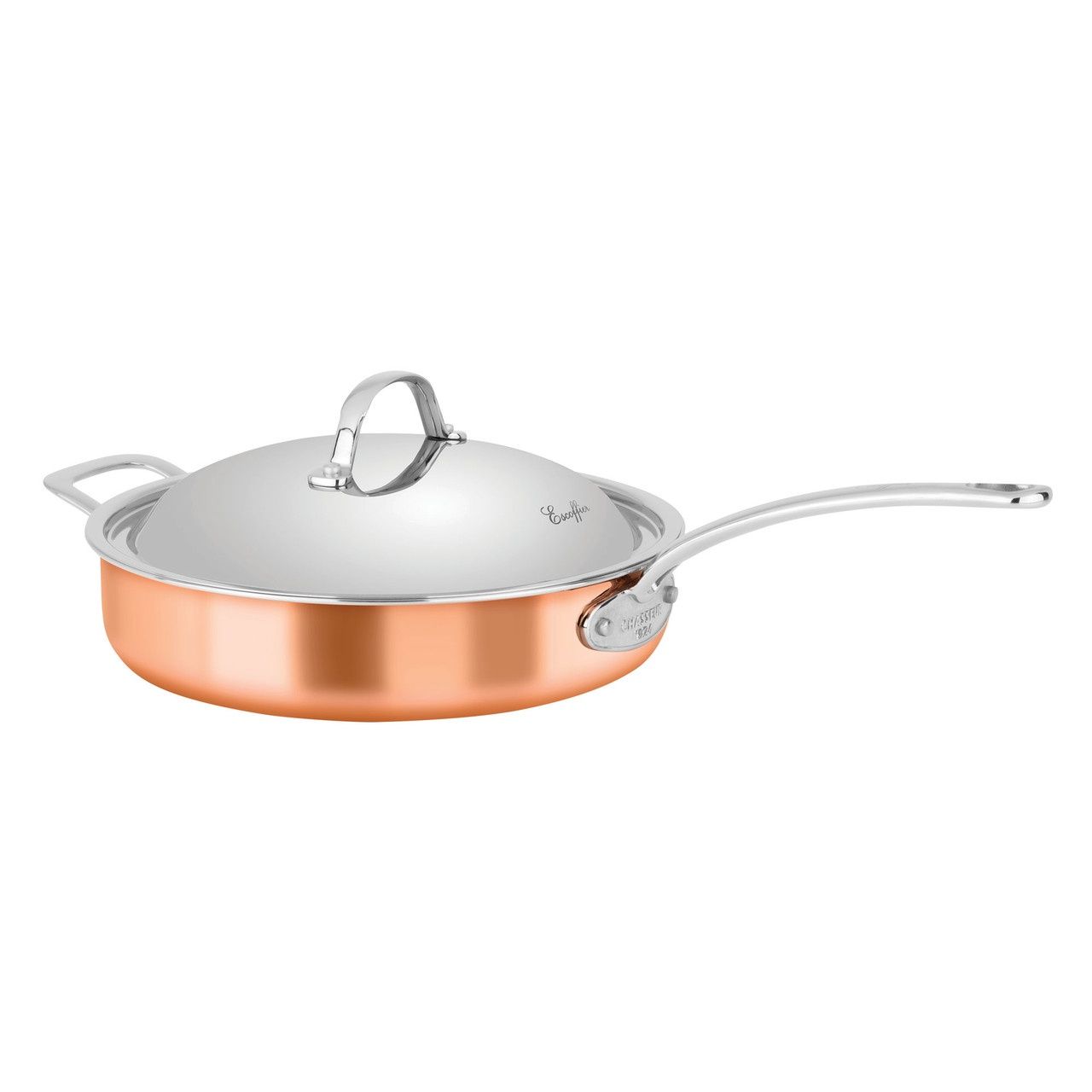 Escoffier Induction Saute Pan with Helper Handle 28x6cm - Copper
