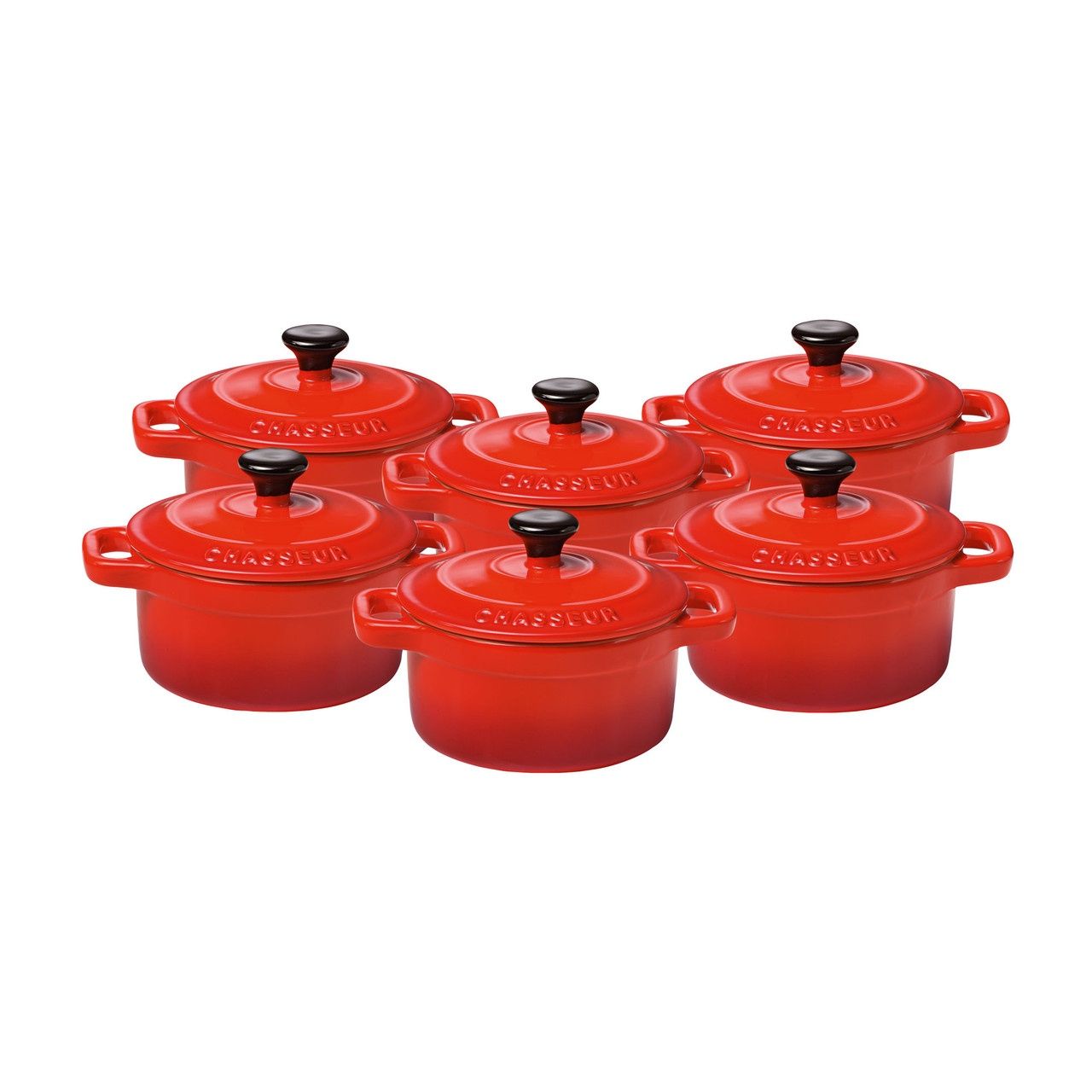 Mini Cocotte Set of 6 - Red