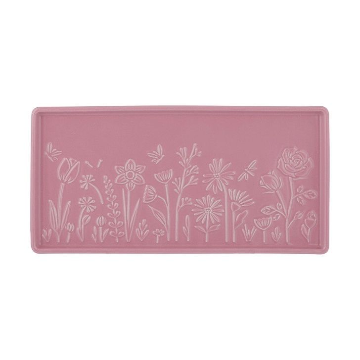 In The Meadow Pink Rectangle Platter 30 x 15 x 2cm