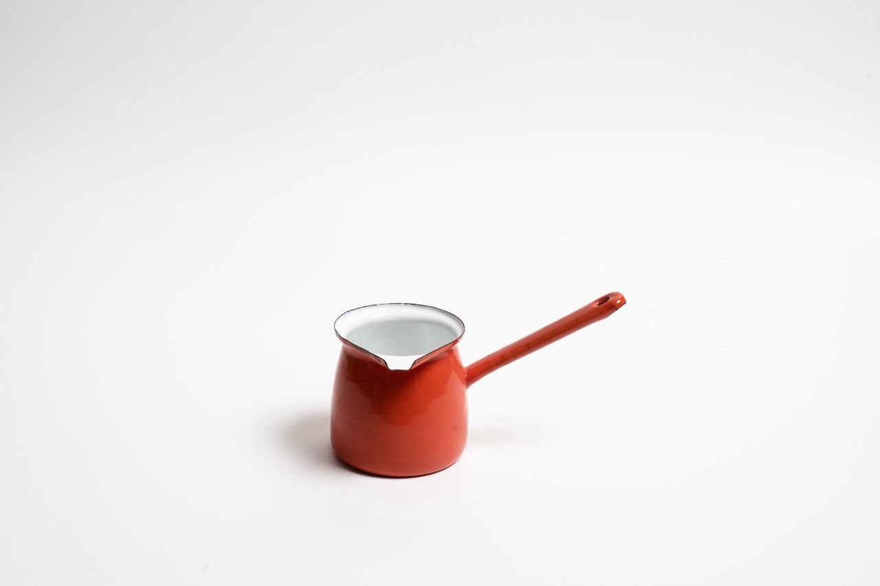 Enamel Red Turkish Coffee Pot - 300Ml