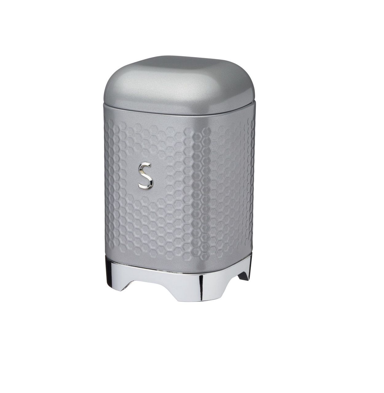 Lovello Textured Sugar Canister, Shadow Grey, 11x19cm, Gift Tagged
