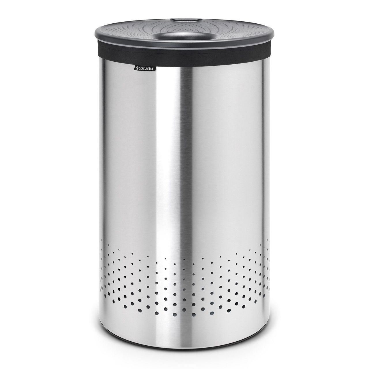 Laundry Bin 60L - Matt Steel with Dark Grey