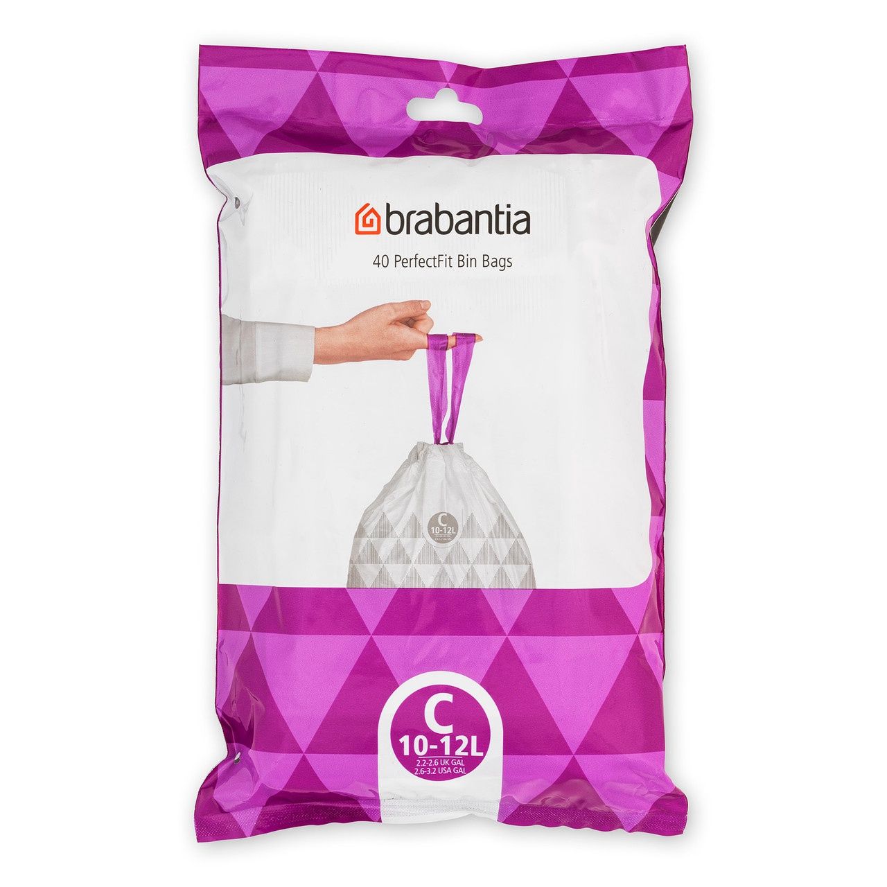 Bin Liner Code C (10-12 Litre) 40 Bags Dispenser Pack - White