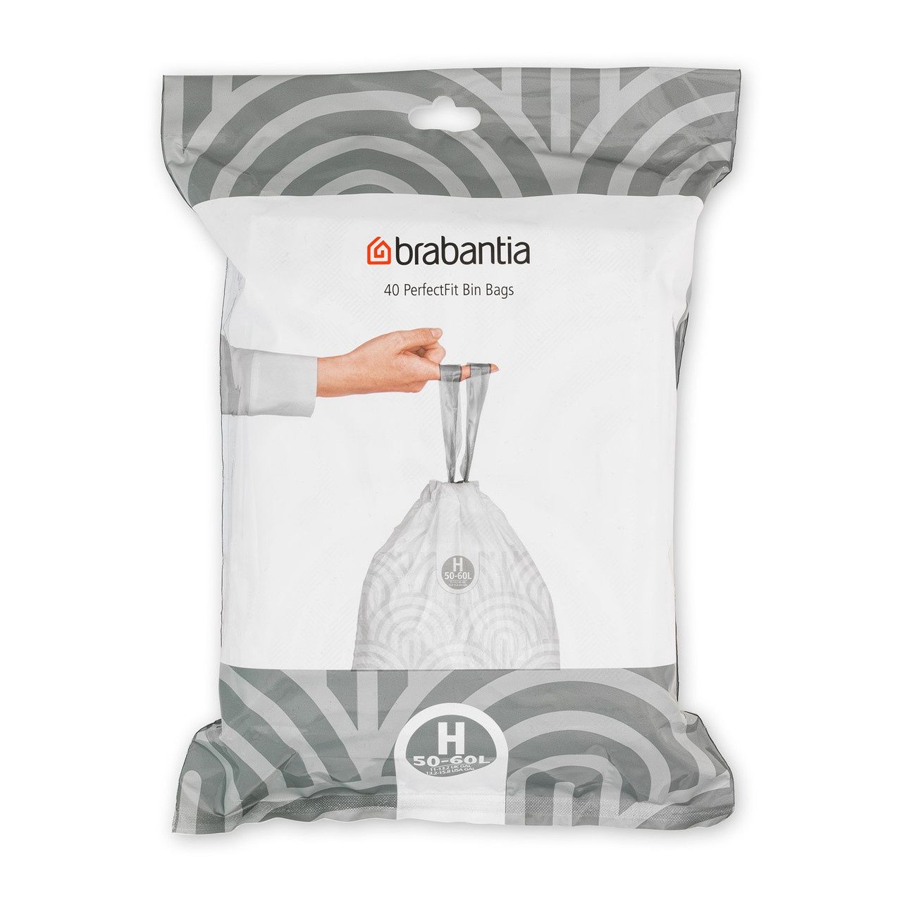 Bin Liner Code H (50-60 Litre) 40 Bags Dispenser Pack - White
