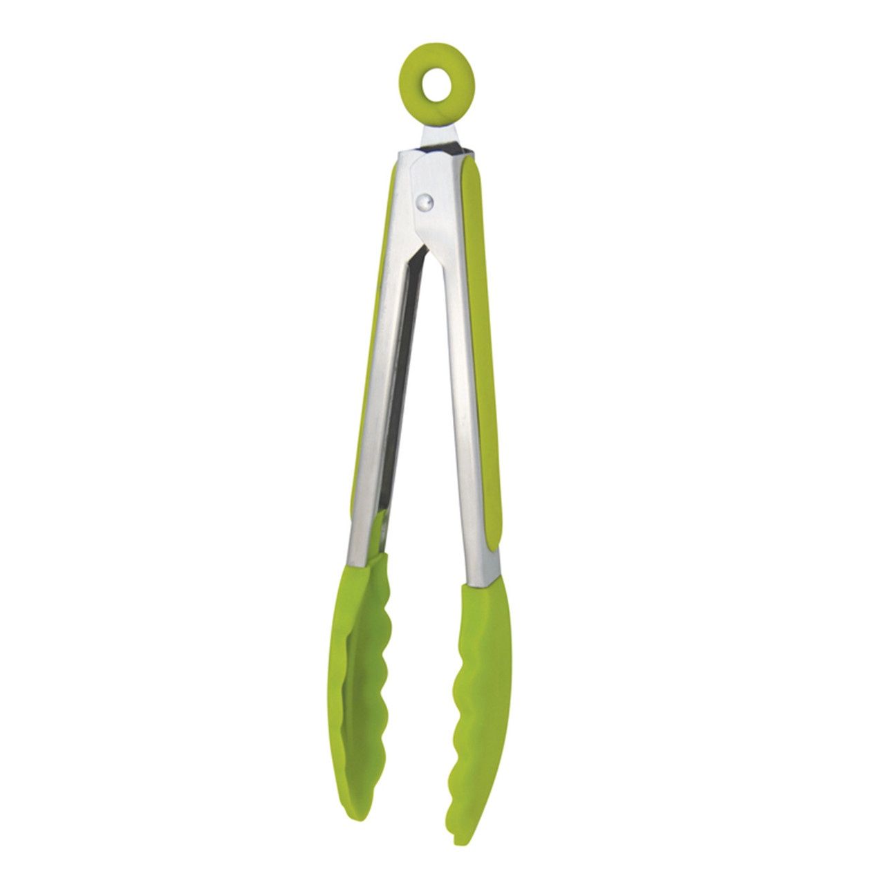 Silicone Tongs With Stainless Steel Handle 23Cm - Green