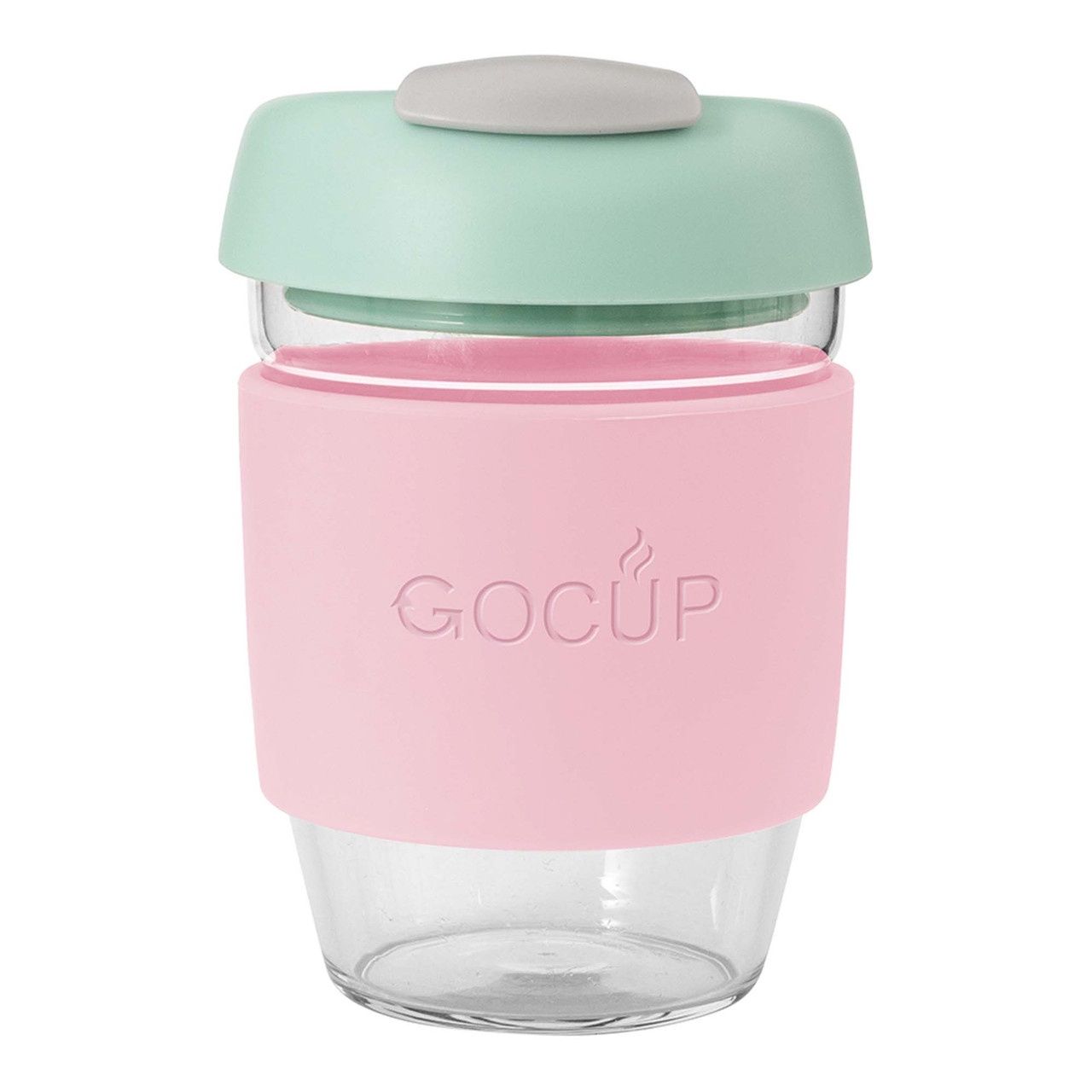 Glass Gocup 355ml Pink/Mint/Grey