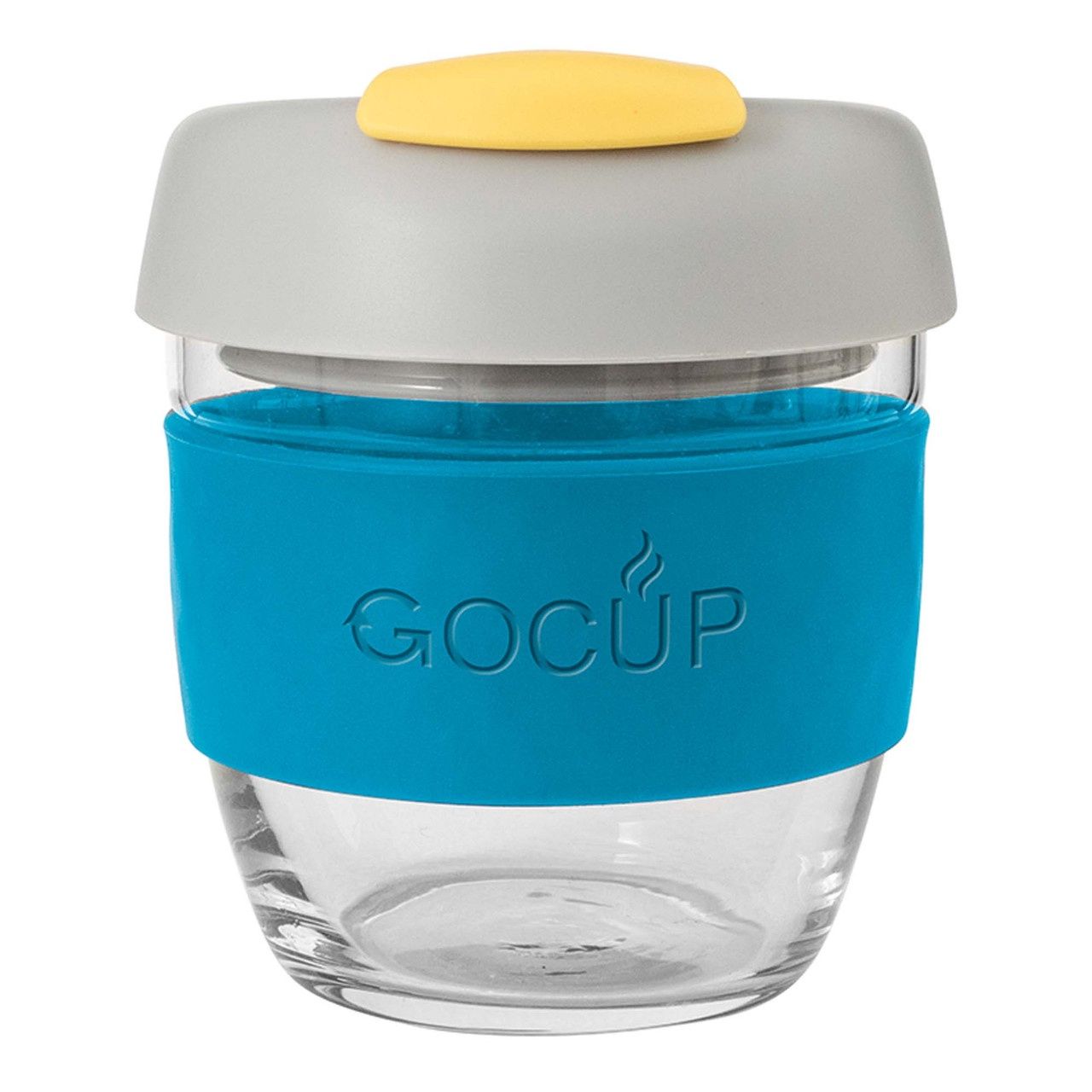 Glass Gocup 236ml Blue/Grey/Yellow