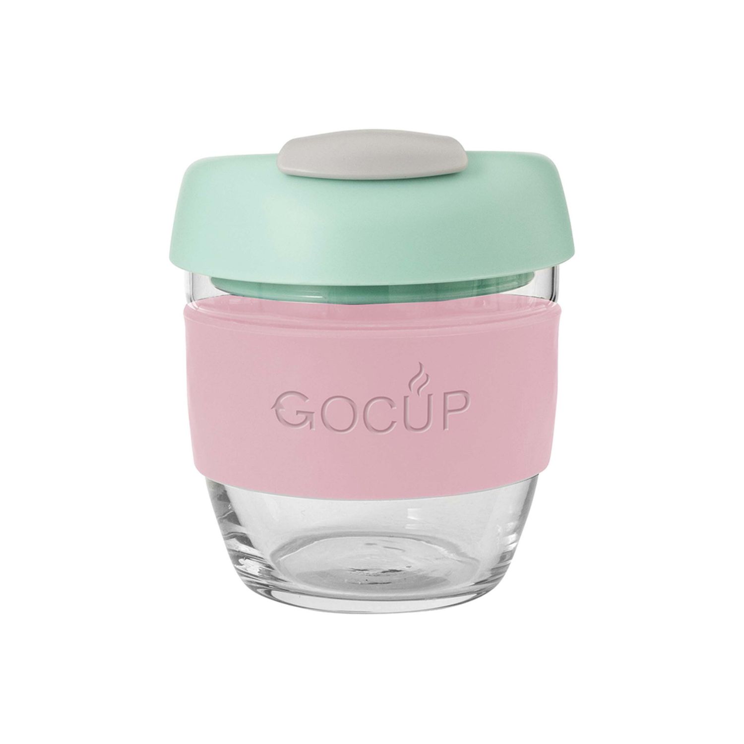 Glass Gocup 236ml Pink/Mint/Grey