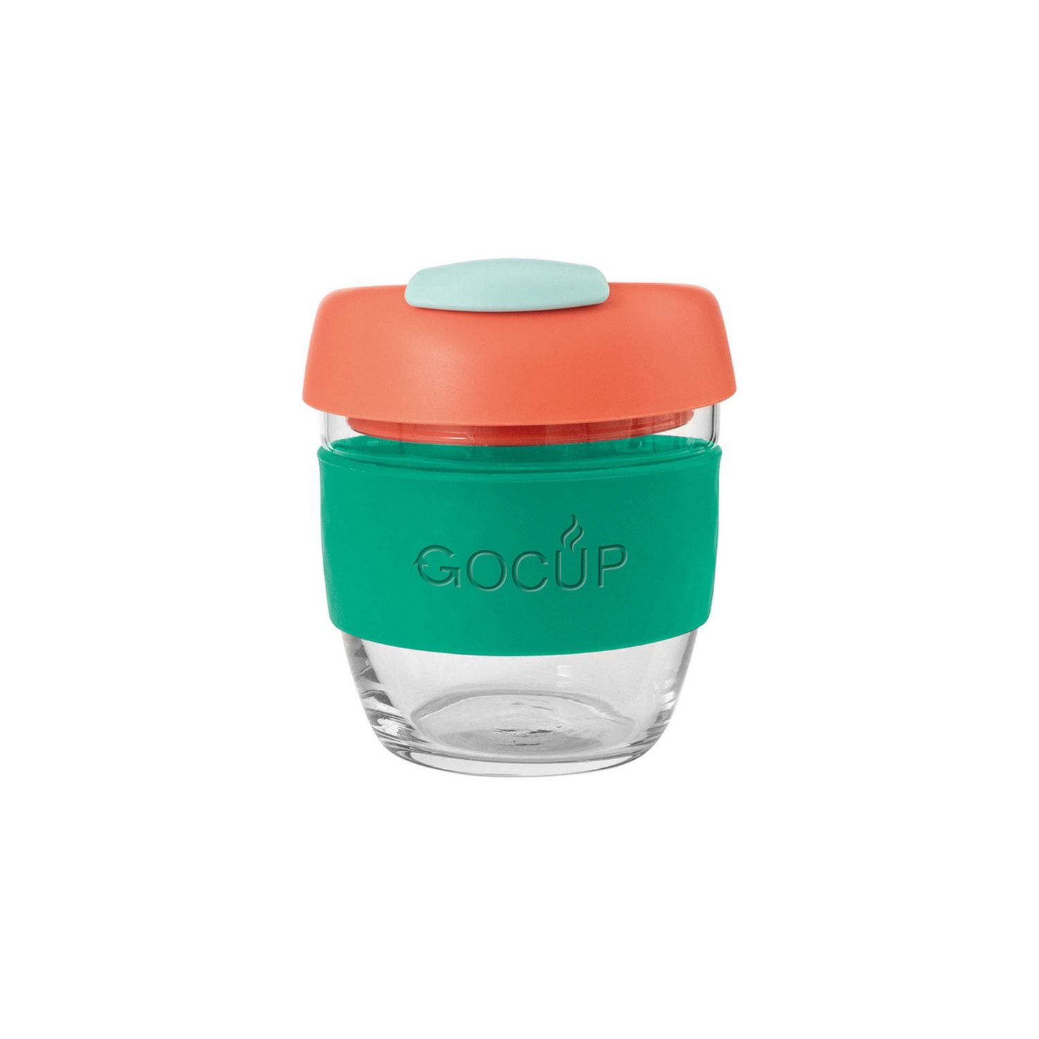 Glass Gocup 236ml Green/Coral/Sea Foam