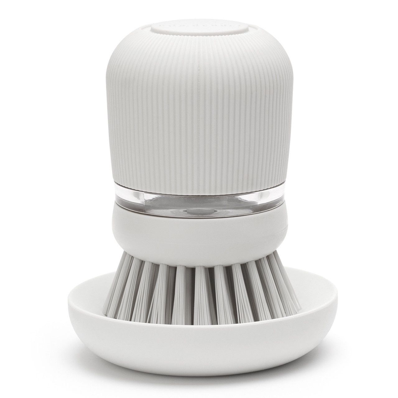 Soap Dispensing Dish Brush - Light Grey