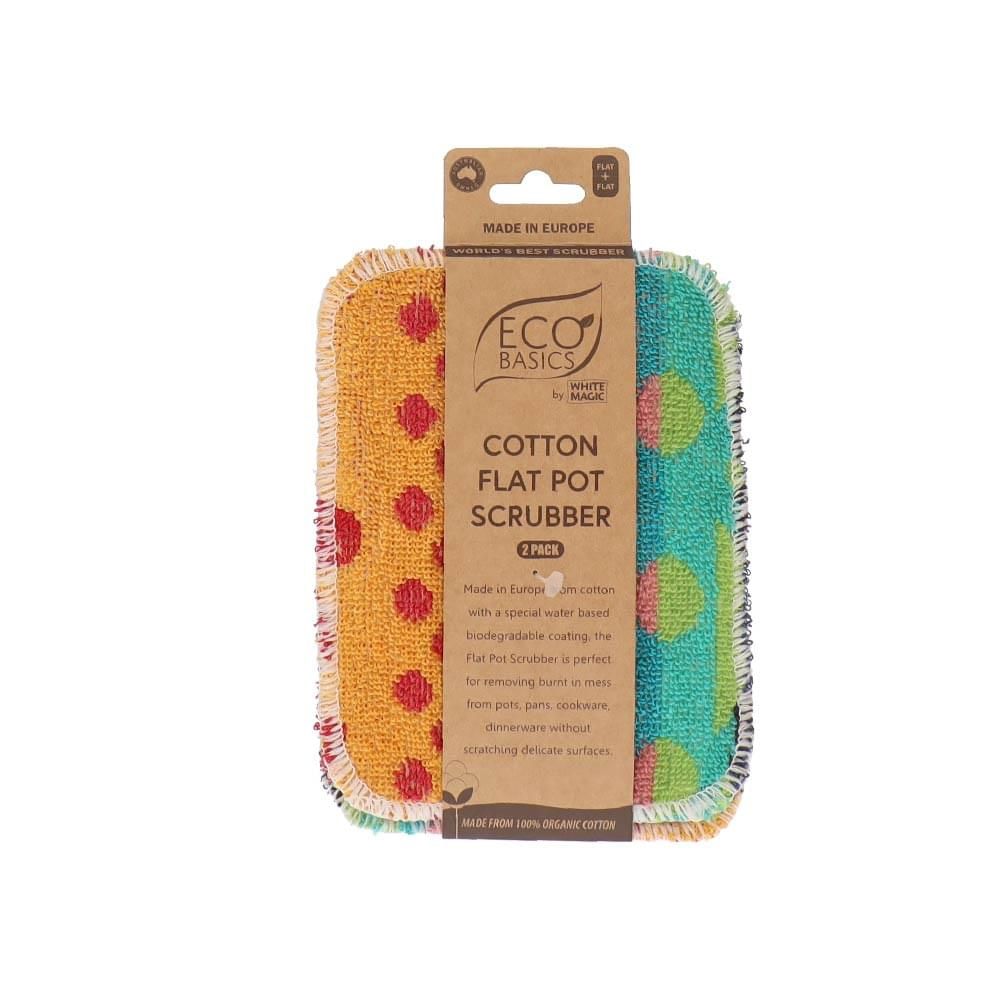 Eco Basics Cotton Flat Pot Scrubber - 2Pack