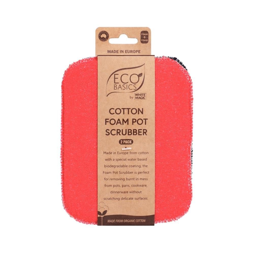 Eco Basics Cotton Foam Pot Scrubber - 2Pack