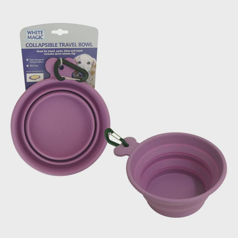 White Magic Pet Care Collapsible Travel Bowl