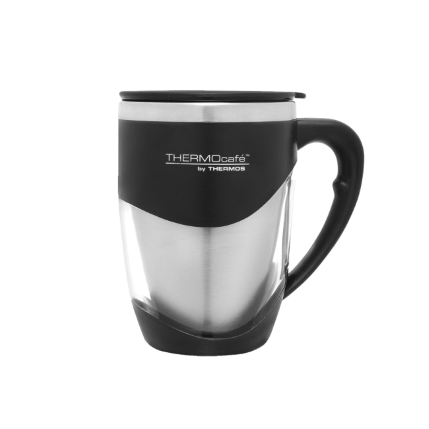 375Ml Thermocaf Stainless Steel Inner Double Wall Desk Mug - Black &amp; Grey Assorted