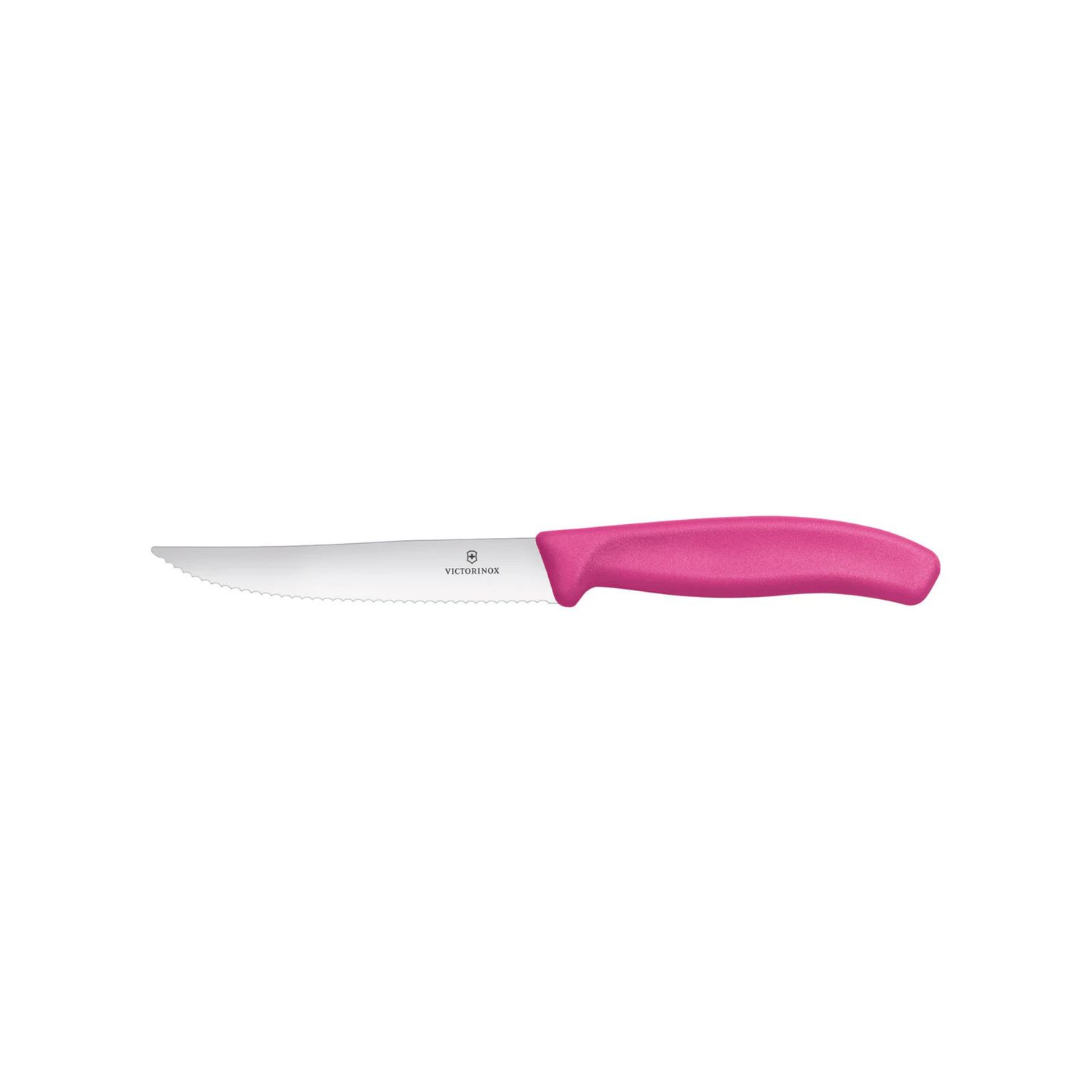 Steak &amp; Pizza Knife 12cm, Wide Blade, Wavy Edge, 2 pc Set, Classic - Pink