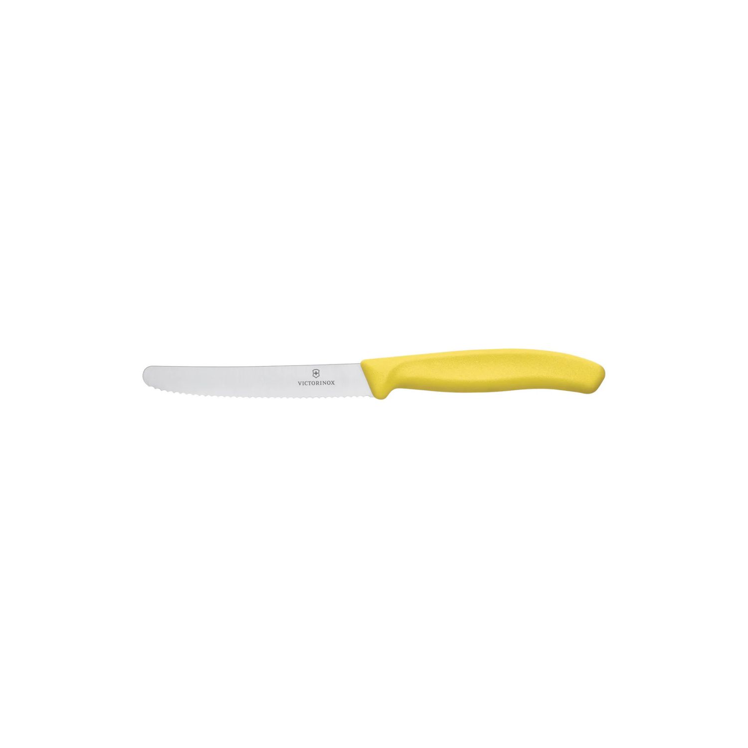 Steak &amp; Tomato Knife, 11cm Round Tip, Wavy Edge, 2 pc Set, Classic - Yellow