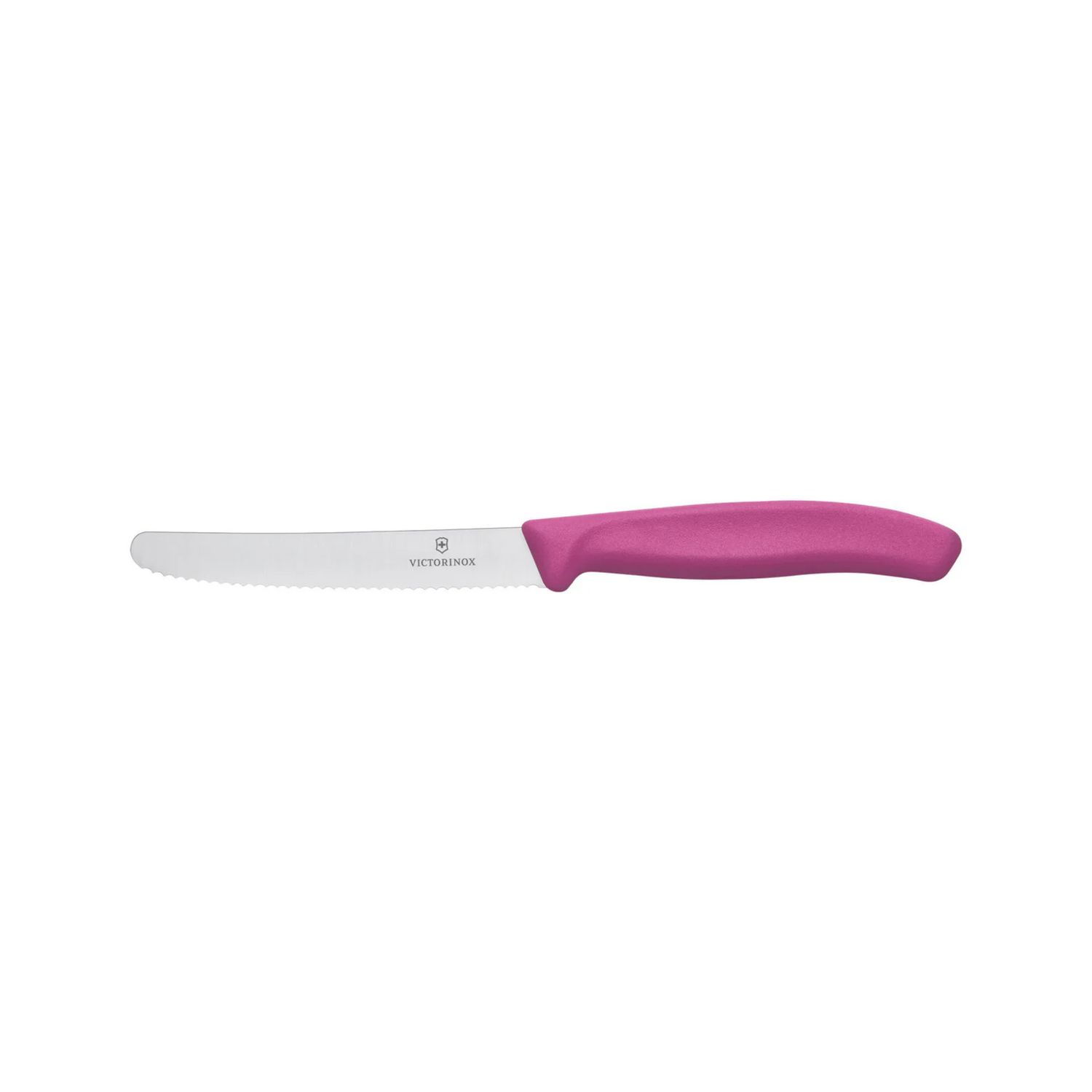Steak &amp; Tomato Knife, 11cm Round Tip, Wavy Edge, 2 pc Set, Classic - Pink