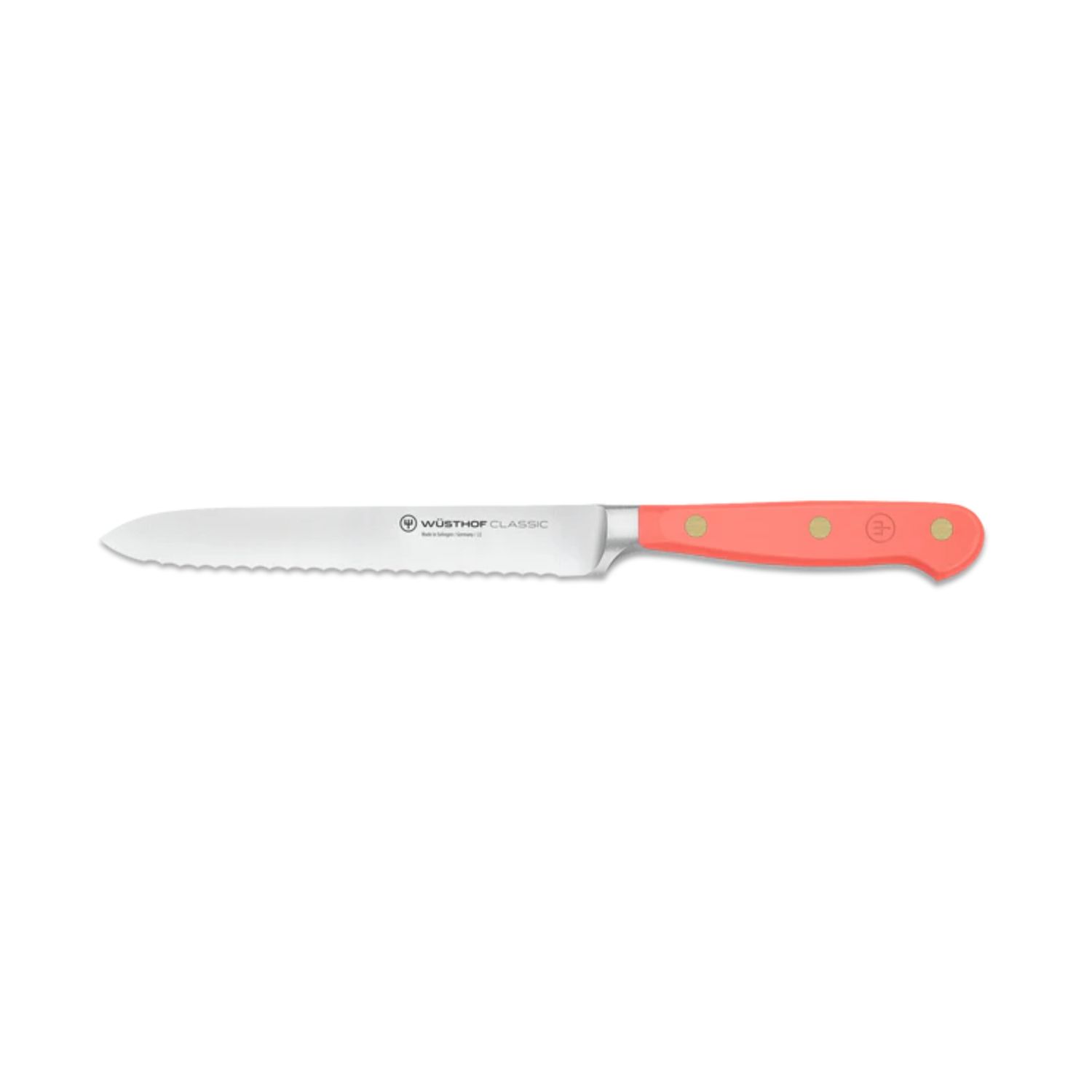 Classic Colour Coral Peach Serrated Utility Knife 14cm