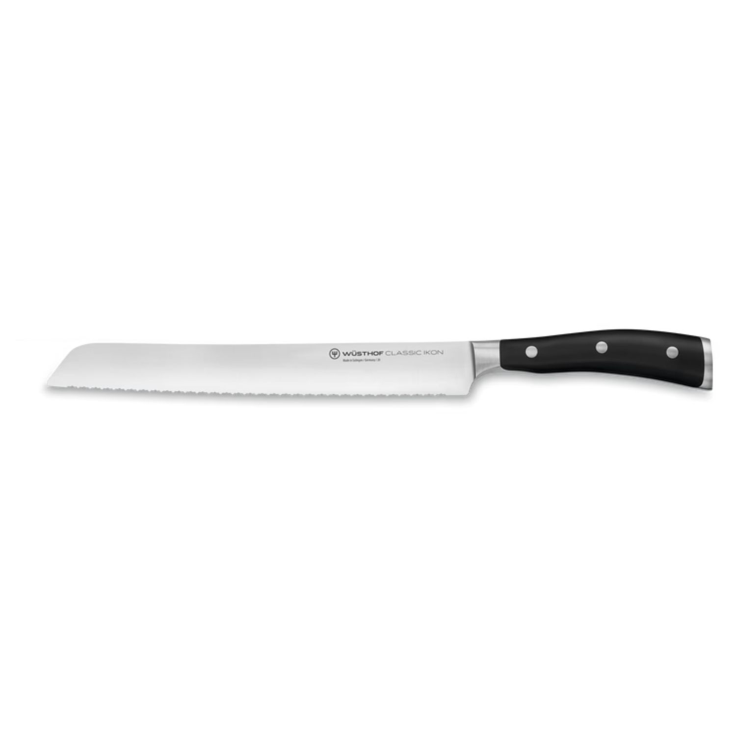 Classic Ikon Black Double Serrated Bread Knife 23cm