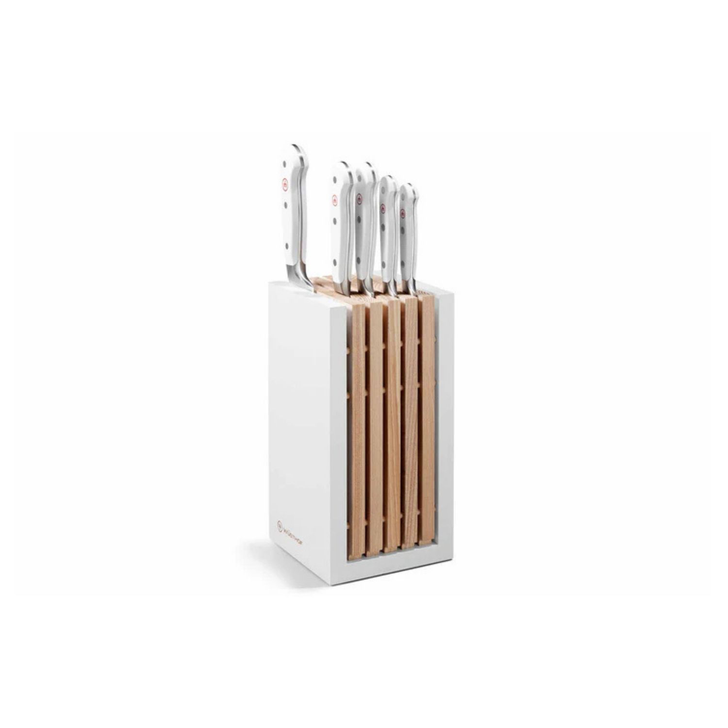 Classic White Design 6 Pieces Block With Santoku