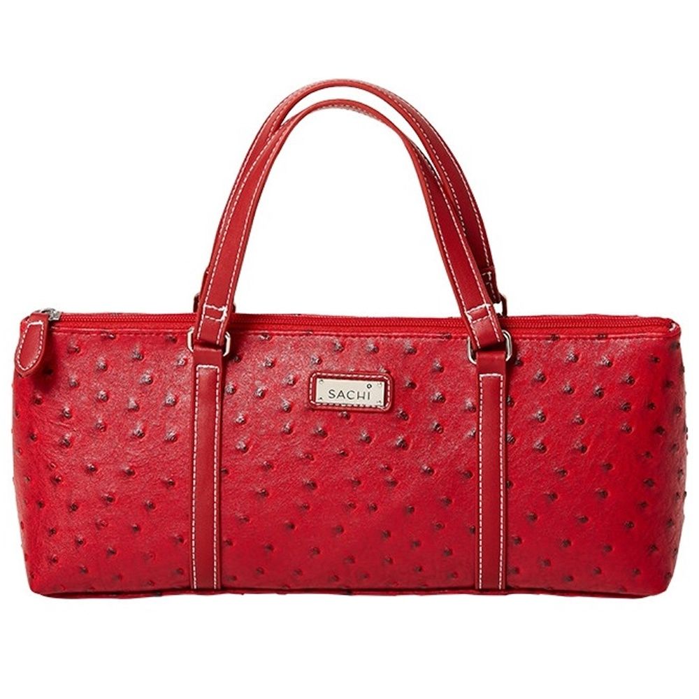 Insulated Wine Purse - Ostrich Red, Colour: Red