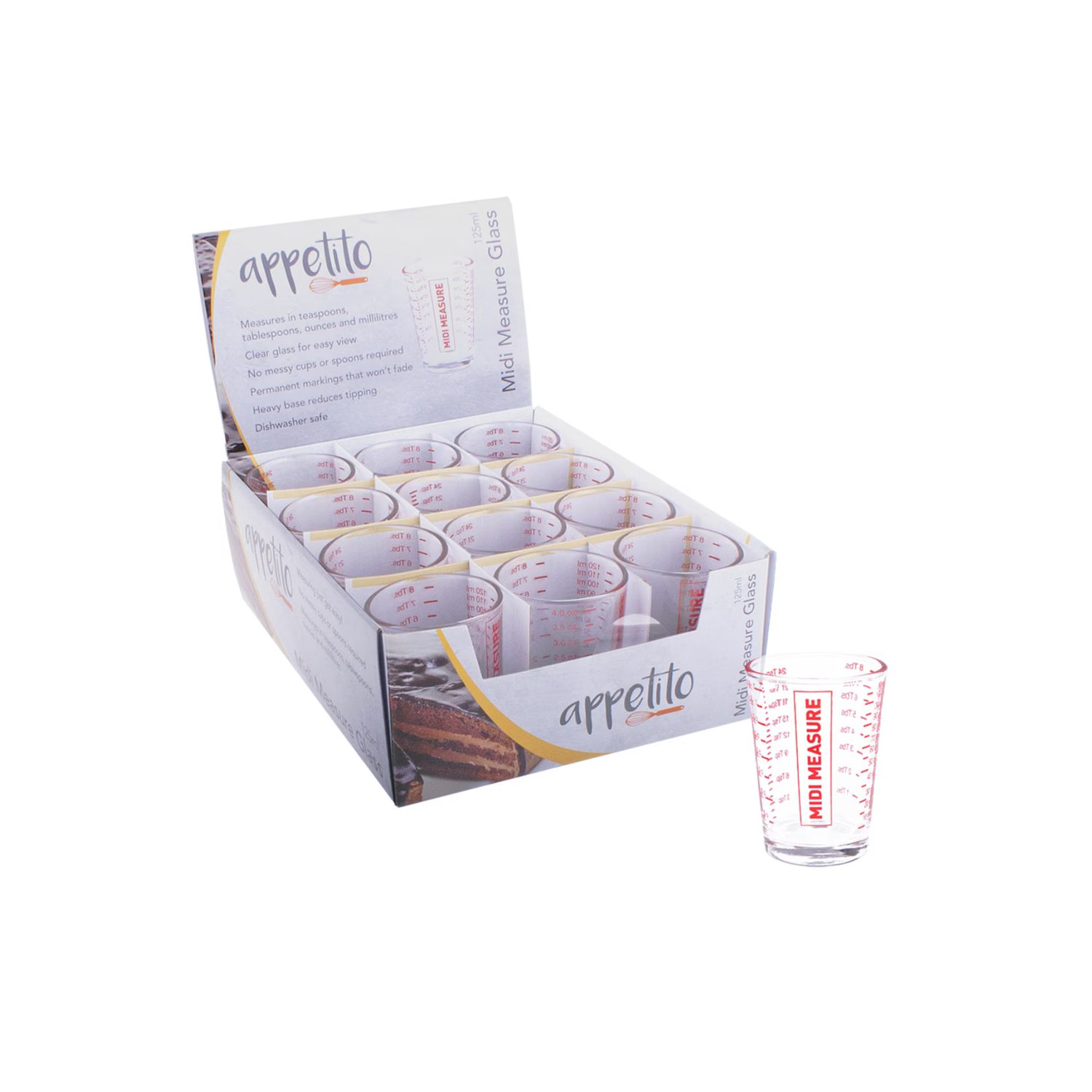 Midi Measure Glass 125ml (Cdu 12)