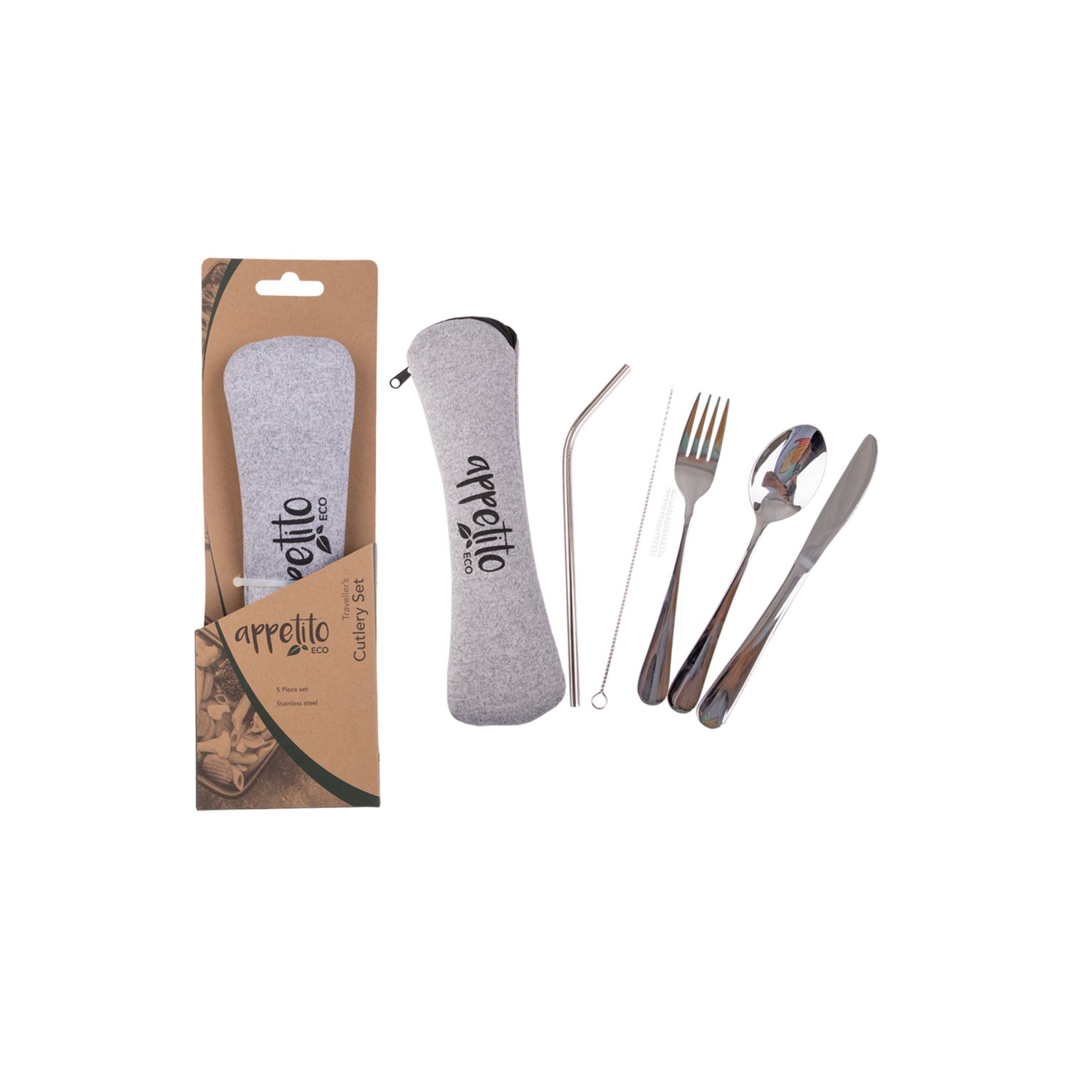 5 Piece Stainless Steel Traveller&#39;S Cutlery Set