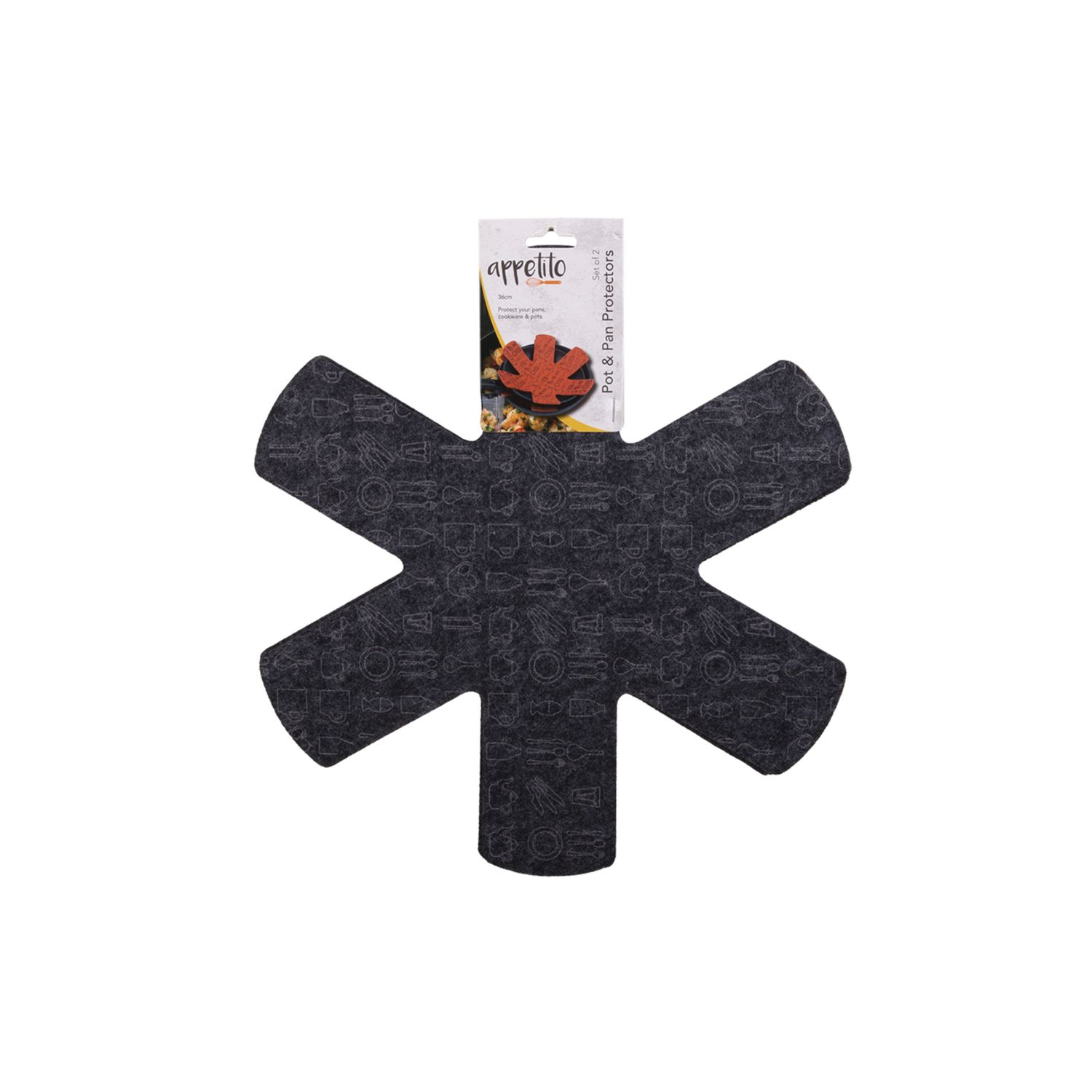 Pot &amp; Pan Protectors Set 2 - Charcoal Grey, Colour: Charcoal Grey
