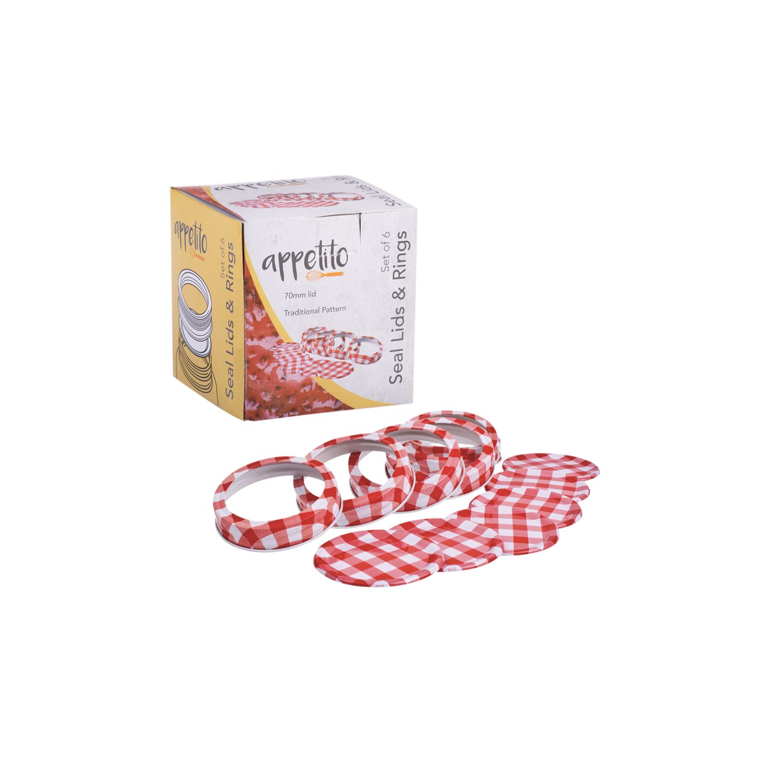 Preserving Lids &amp; Rings Pack Of 6